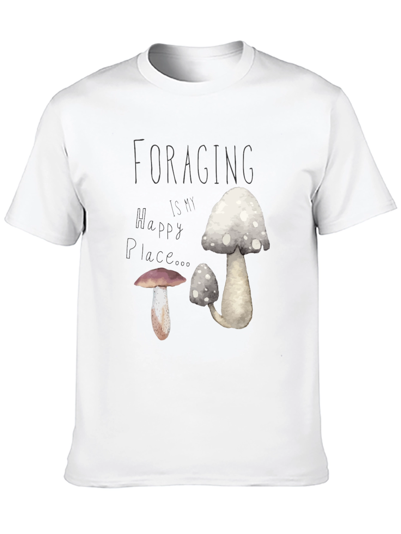 Foraging Is My Happy Place Mushroom Graphic Tee