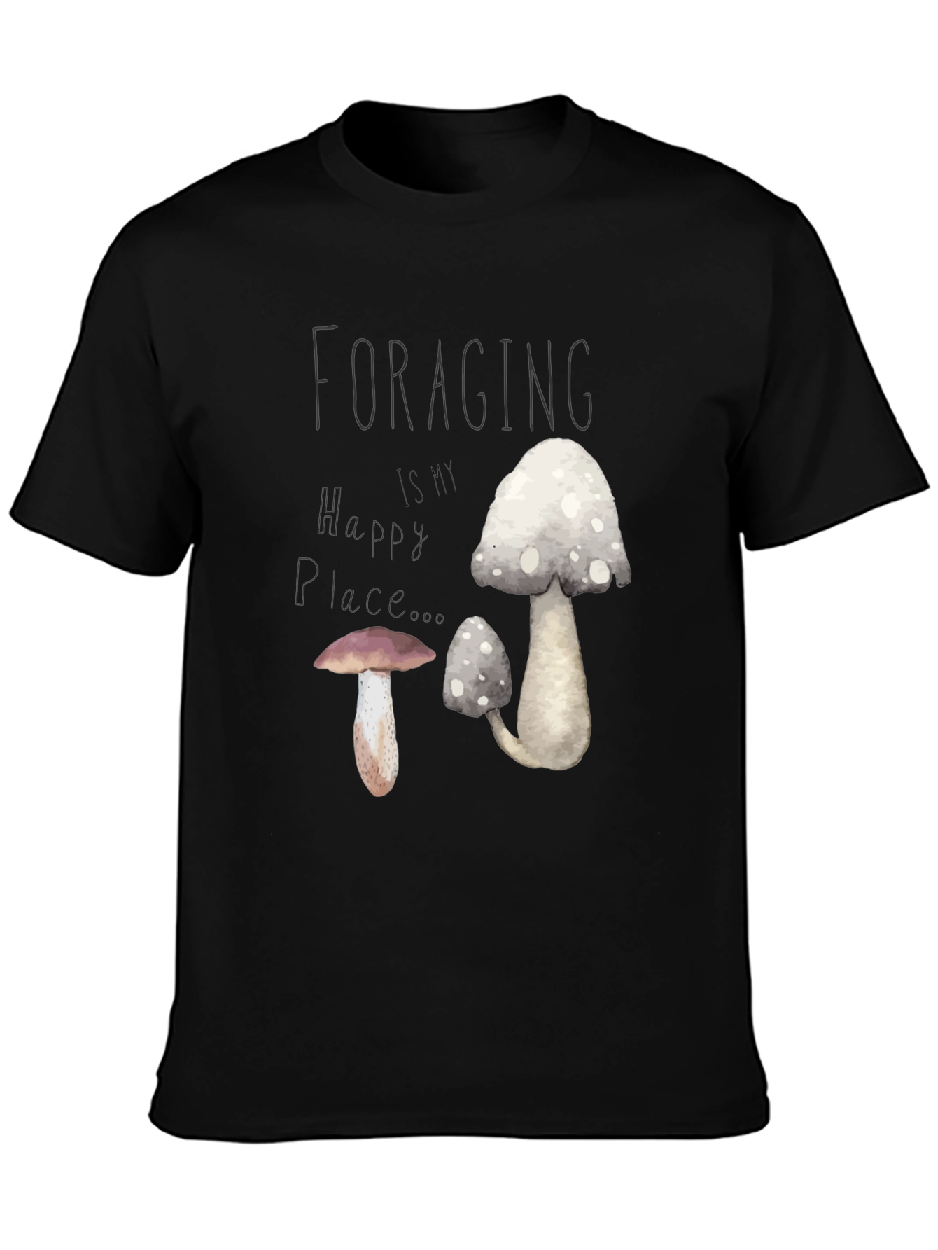 Foraging Is My Happy Place Mushroom Graphic Tee