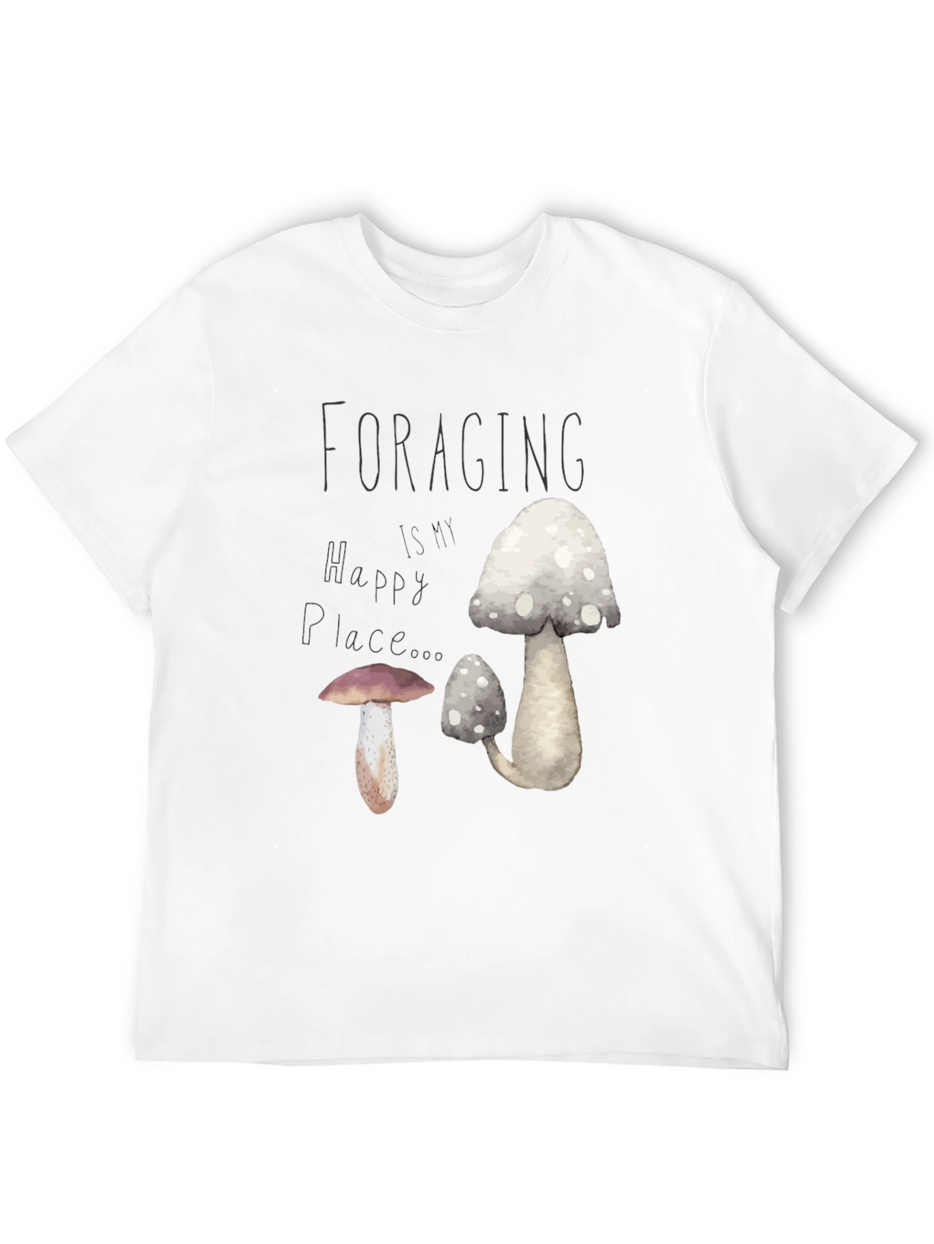 Foraging Is My Happy Place Mushroom Graphic Tee