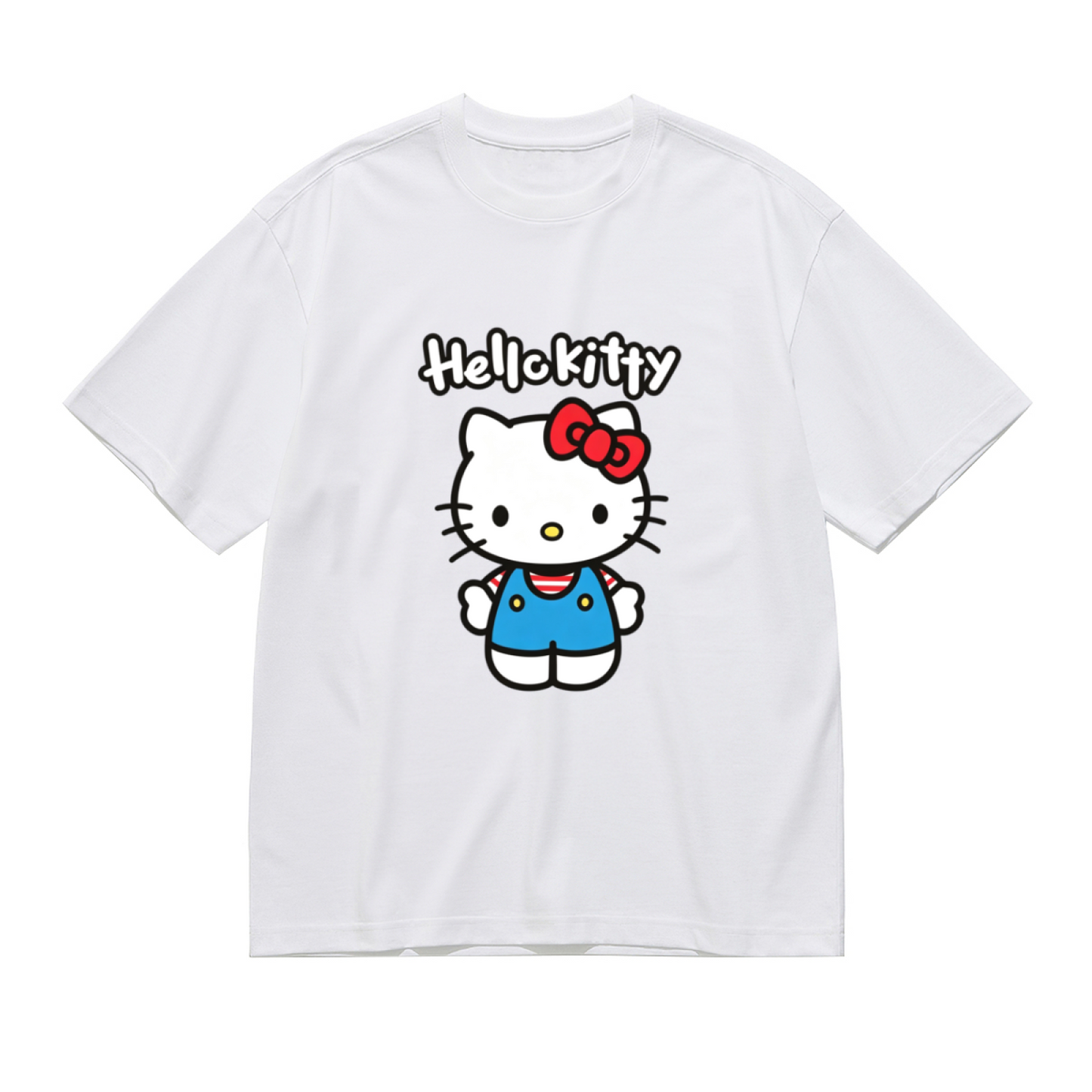 Classic Hello Kitty Cute Cartoon Plus?Size White Tee