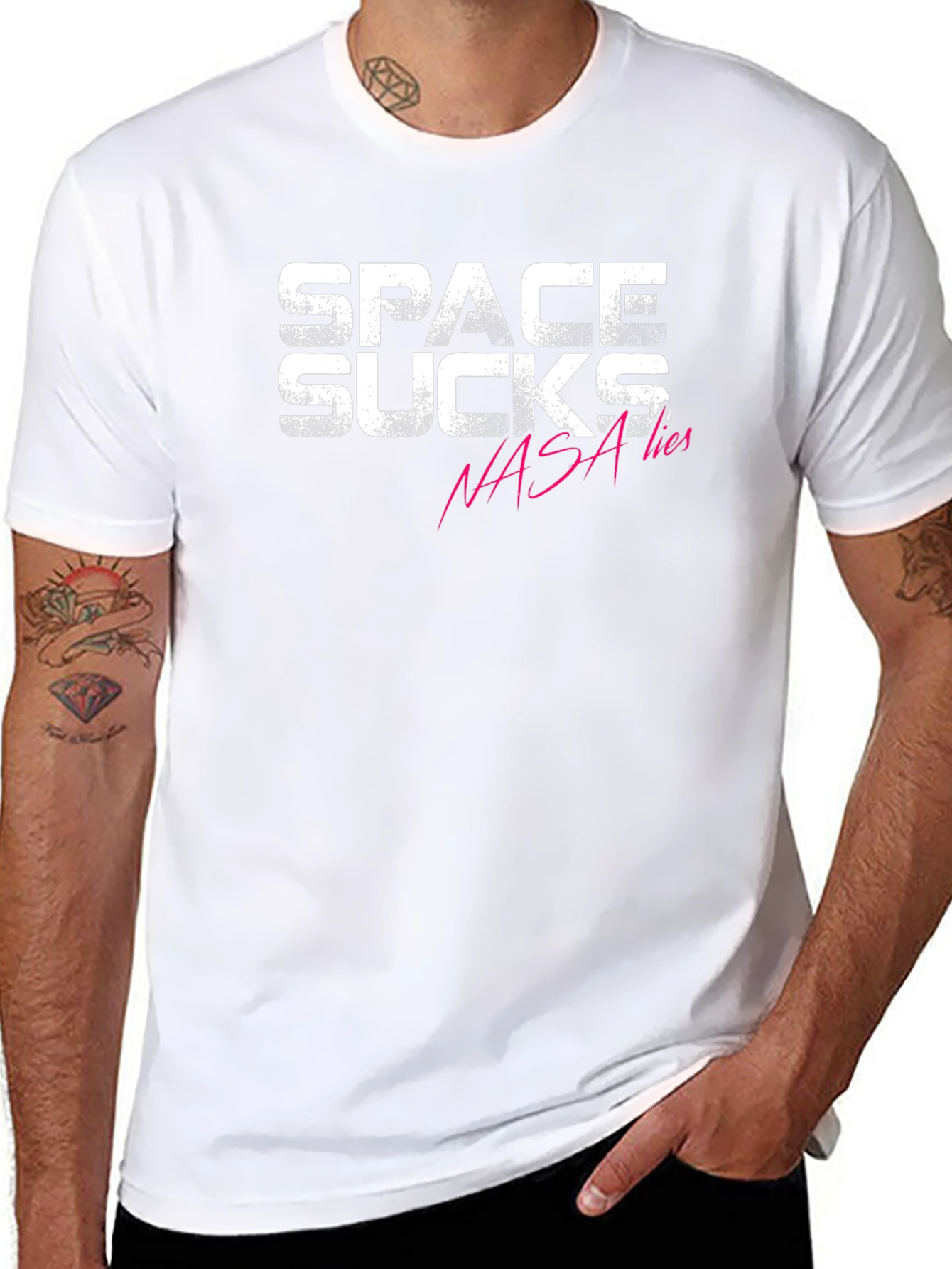Space Sucks NASA Lies Graphic T-Shirt