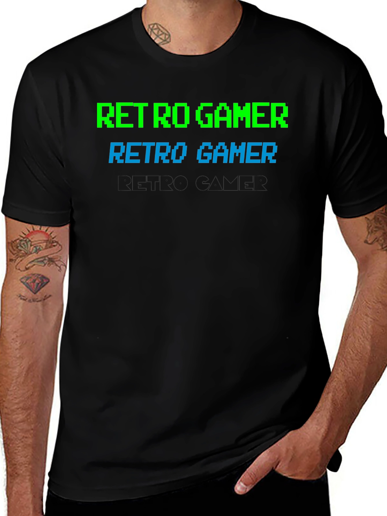 Retro Gamer Graphic Tee - Classic Pixelated Design