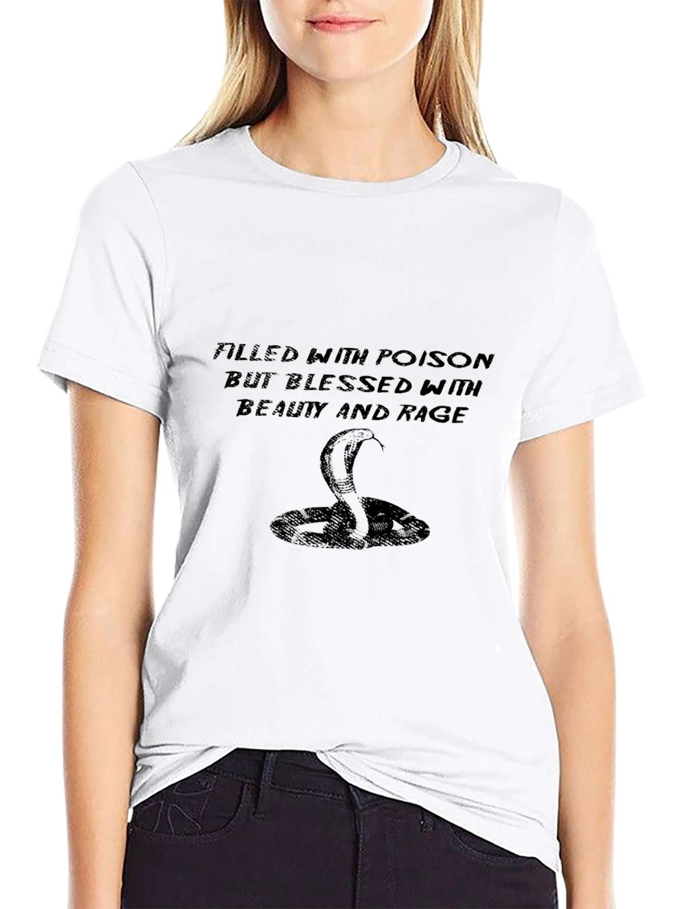 Poison & Rage Cobra Graphic Tee - Black
