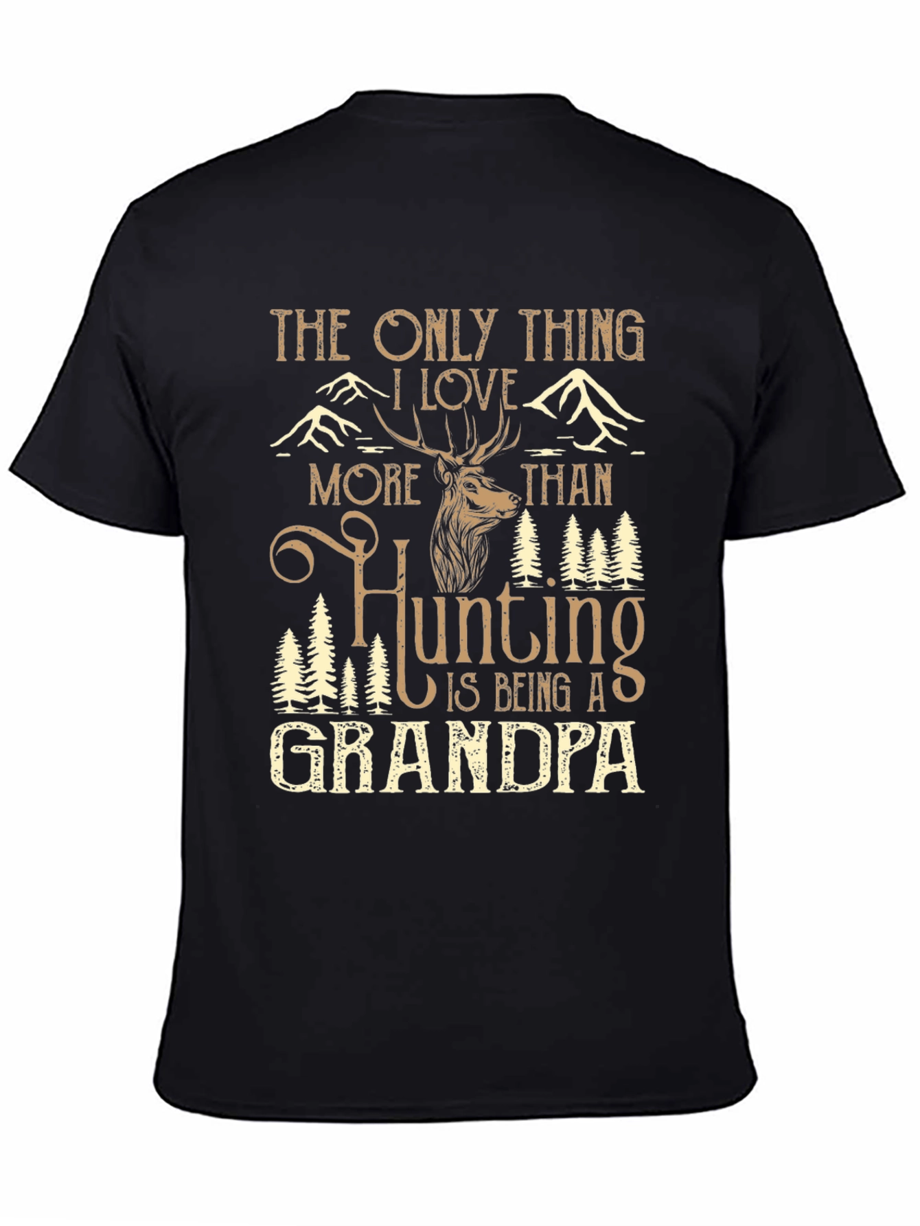 Hunting Grandpa Graphic Tee - Mens Black T-Shirt
