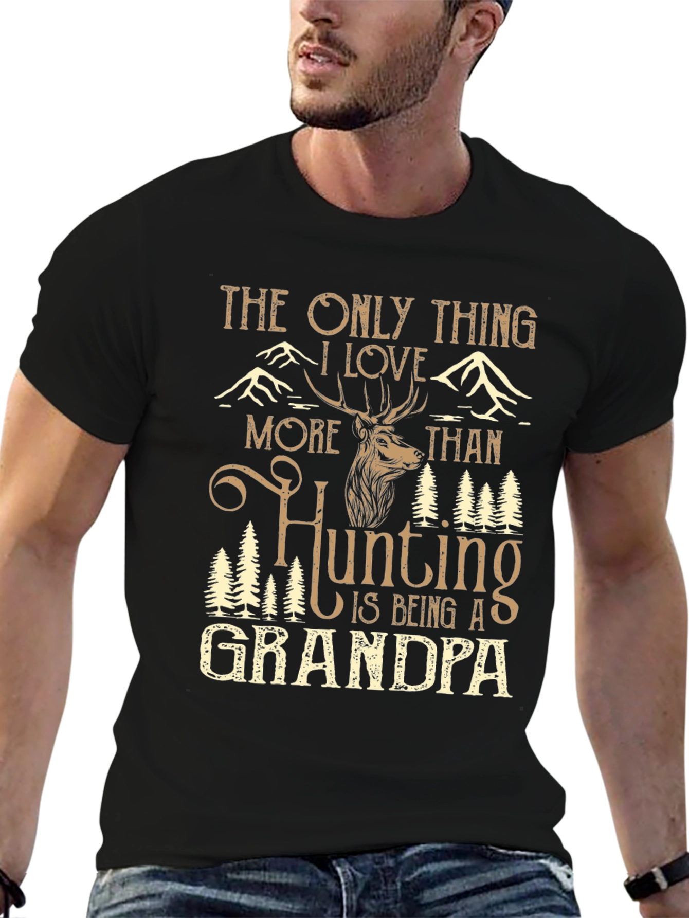 Hunting Grandpa Graphic Tee - Mens Black T-Shirt