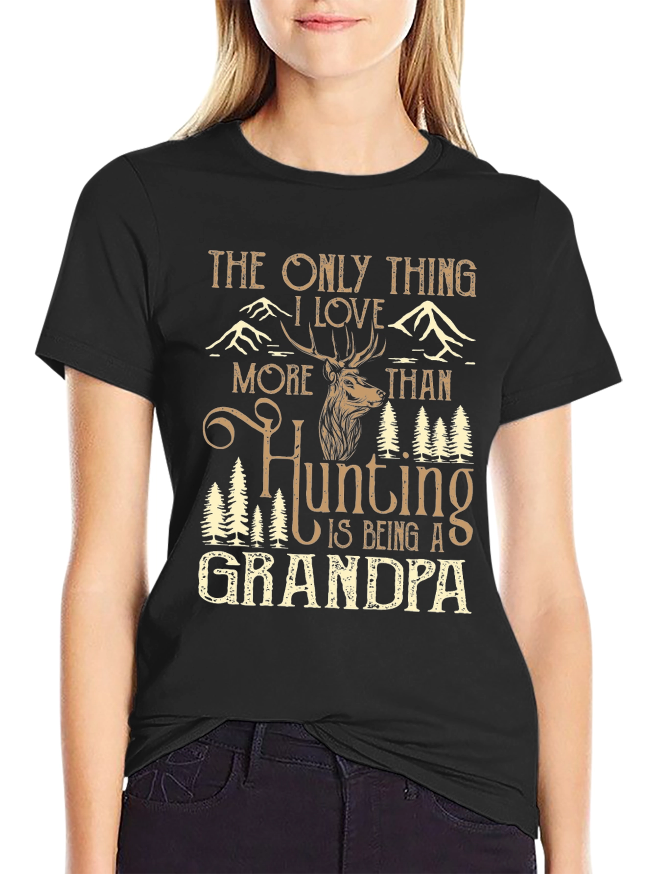 Hunting Grandpa Graphic Tee - Mens Black T-Shirt