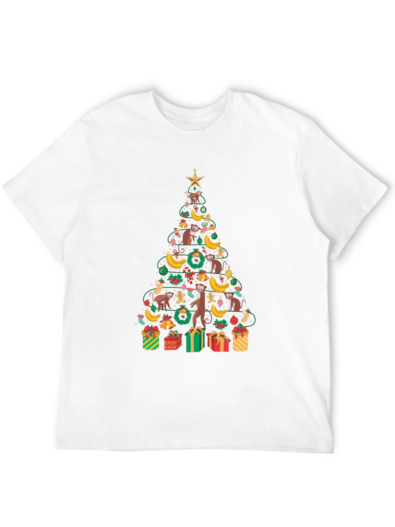 Monkey Christmas Tree Graphic Tee