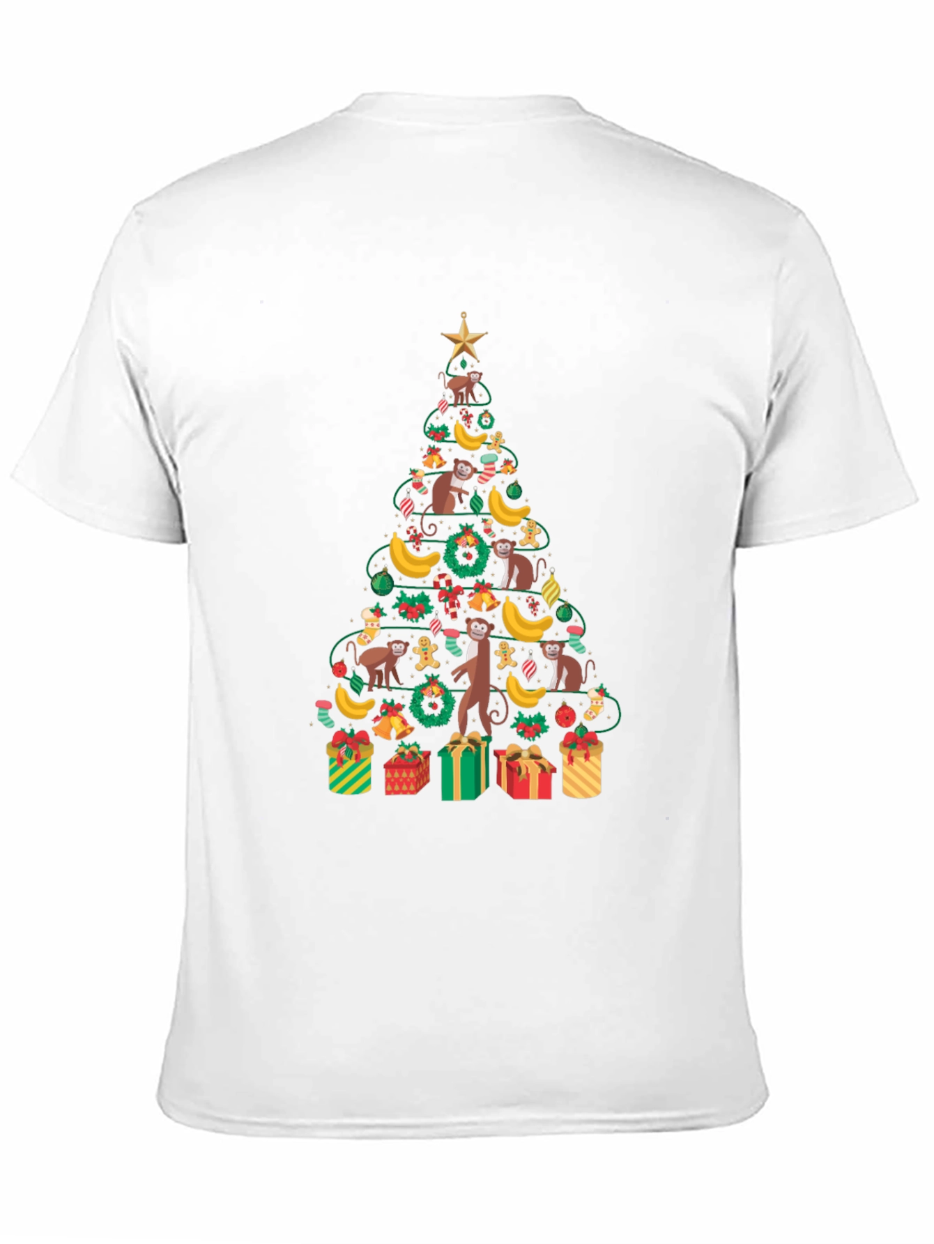 Monkey Christmas Tree Graphic Tee