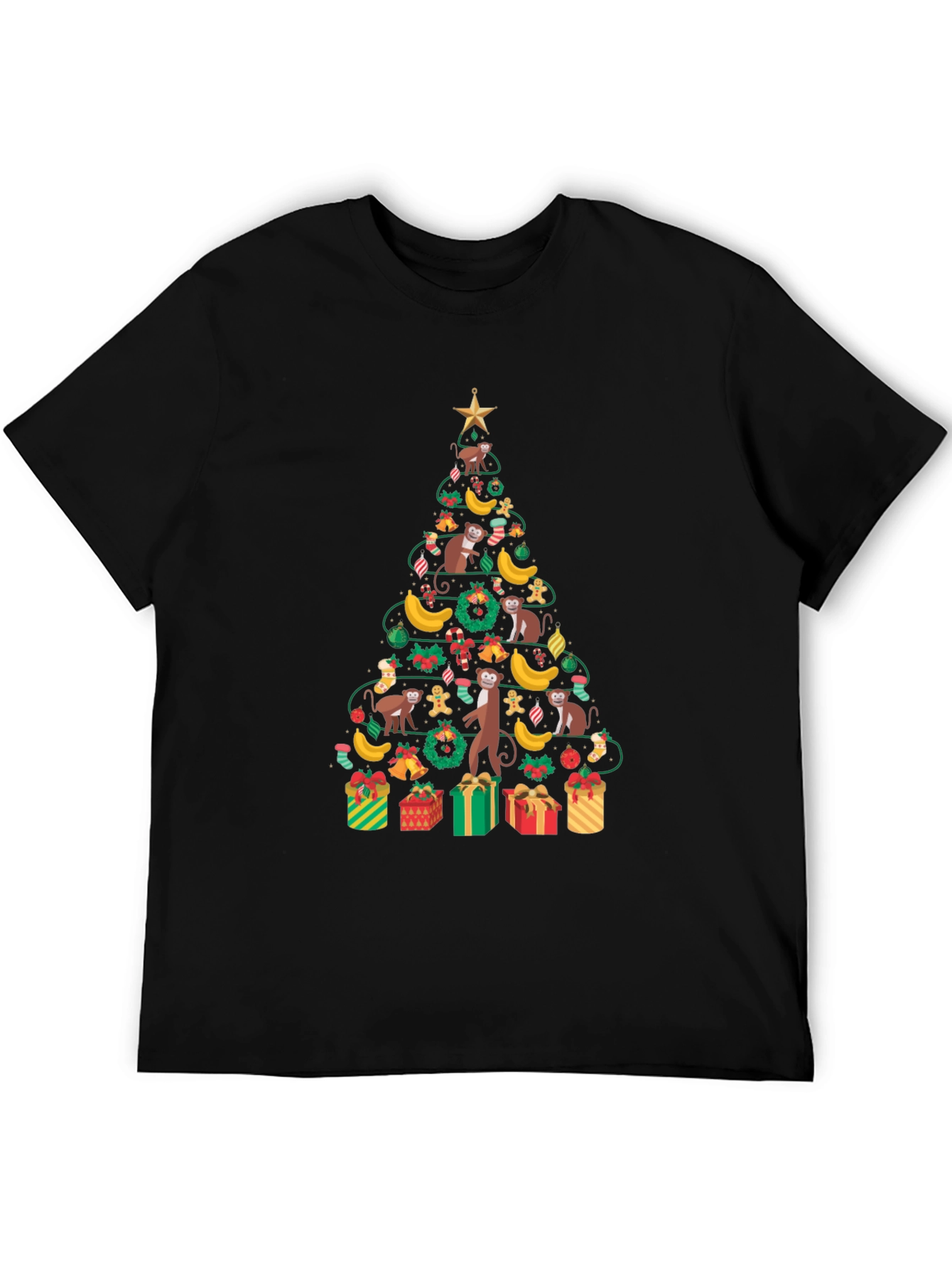 Monkey Christmas Tree Graphic Tee