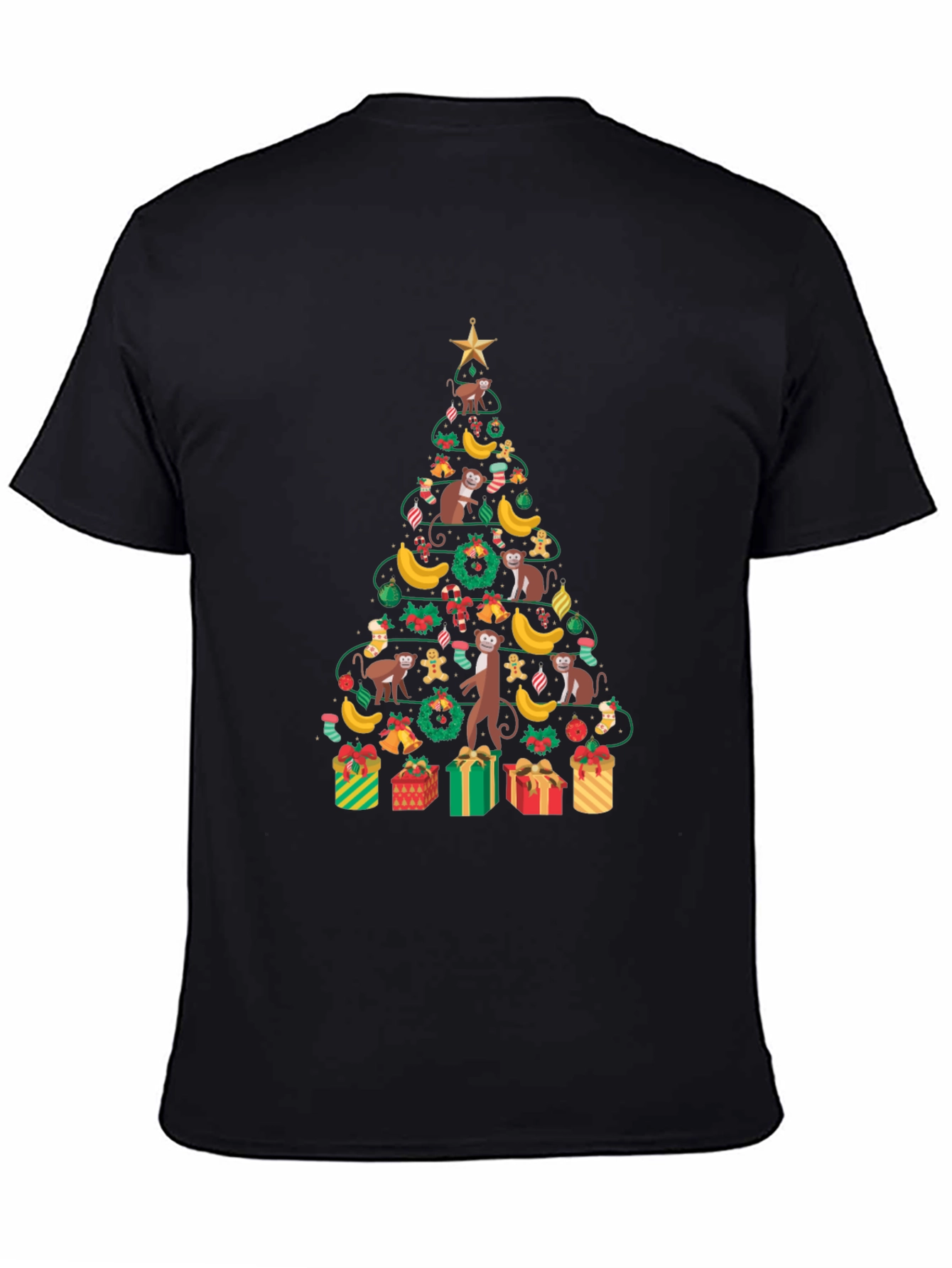 Monkey Christmas Tree Graphic Tee