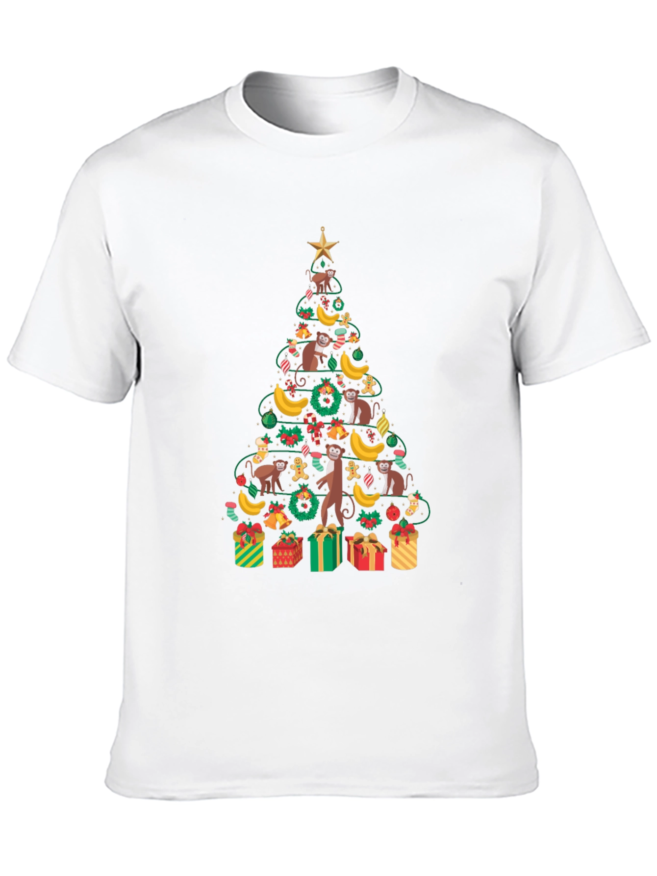 Monkey Christmas Tree Graphic Tee