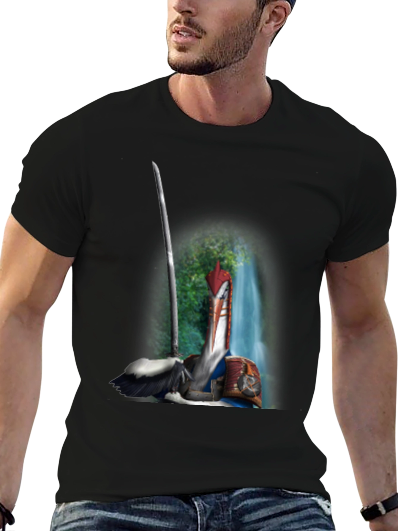 Samurai Pelican T-Shirt: Unique Graphic Tee