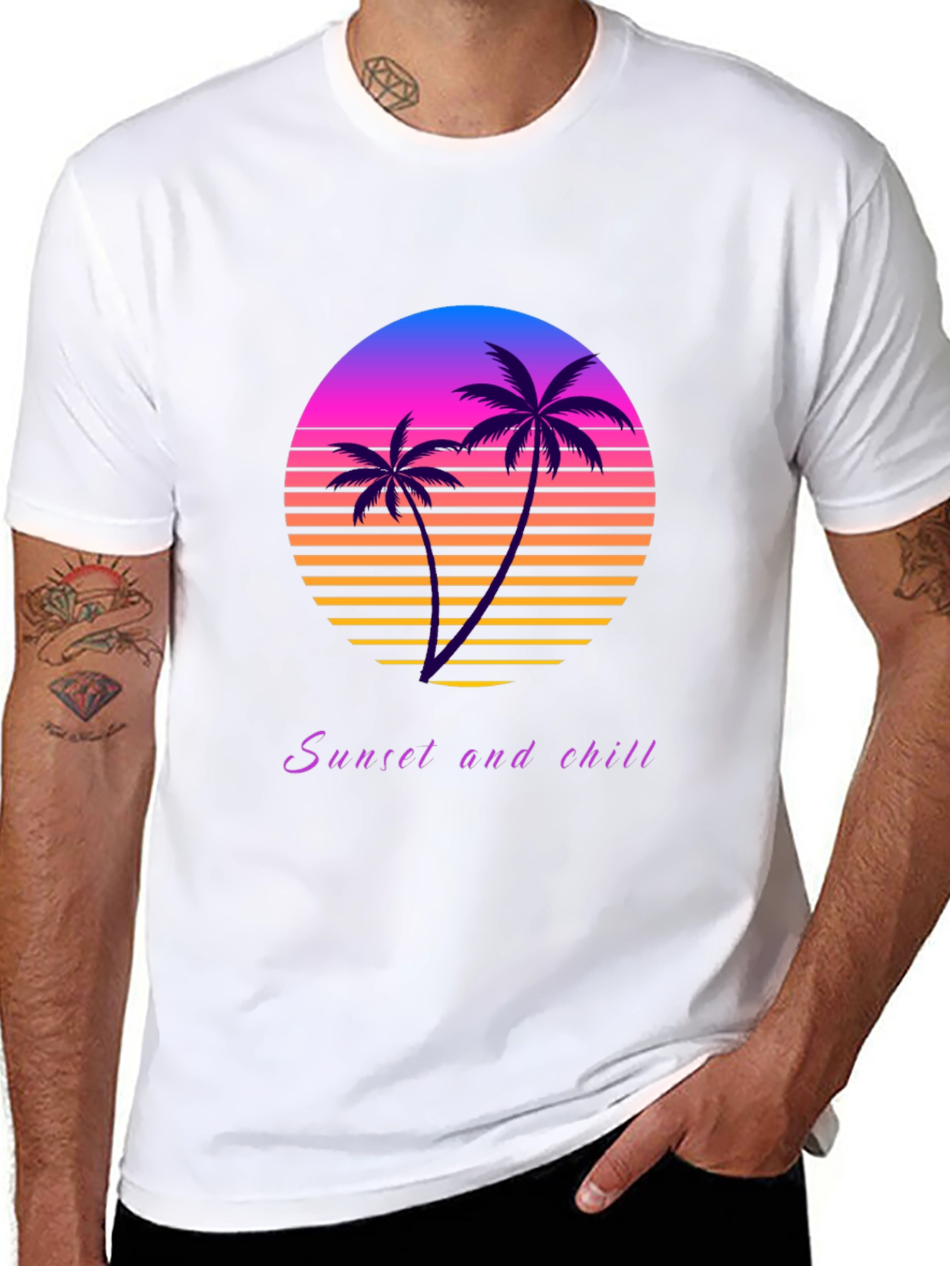 Sunset and Chill Retro Graphic Tee