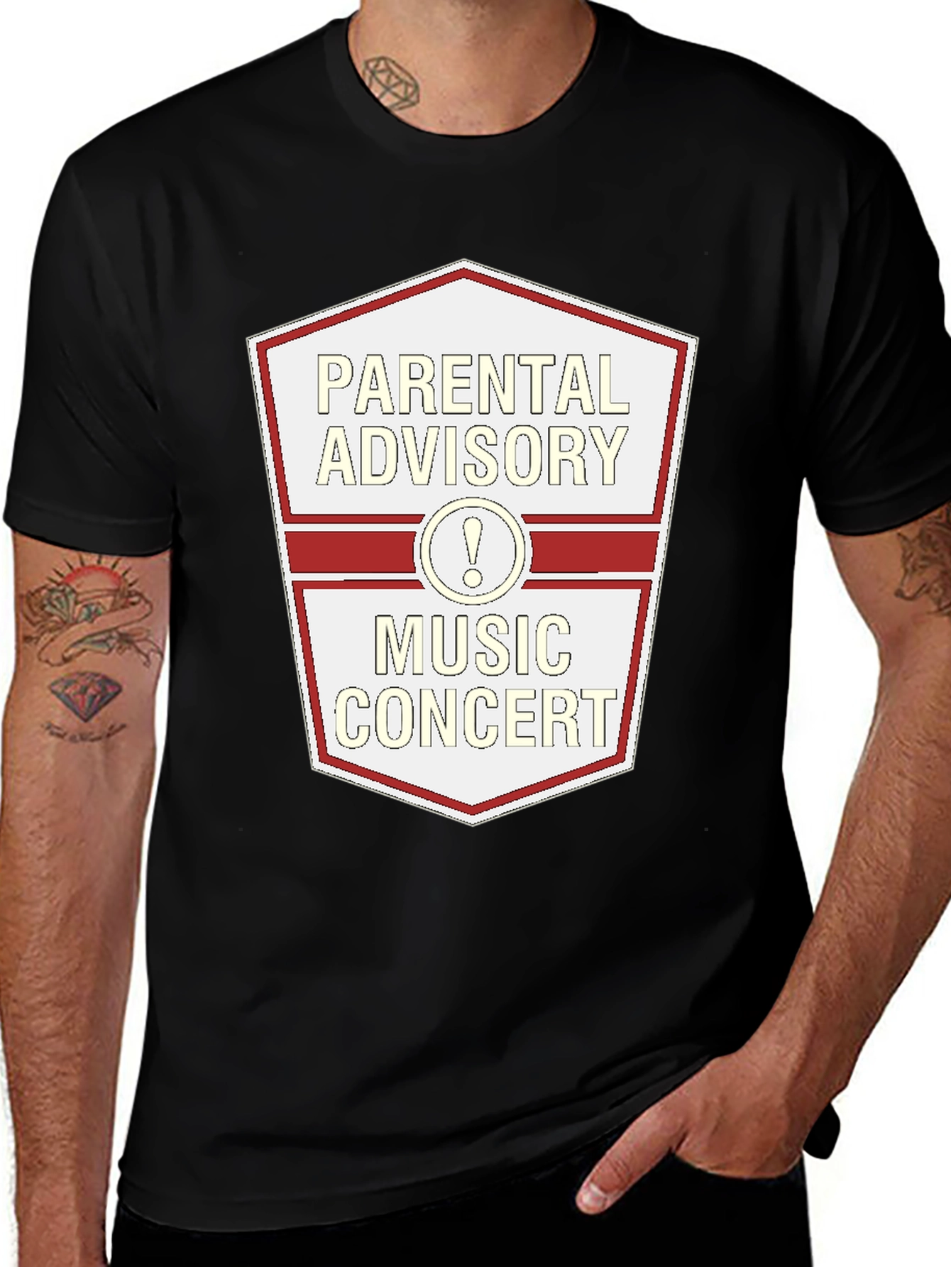 Parental Advisory Music Concert Black T-Shirt