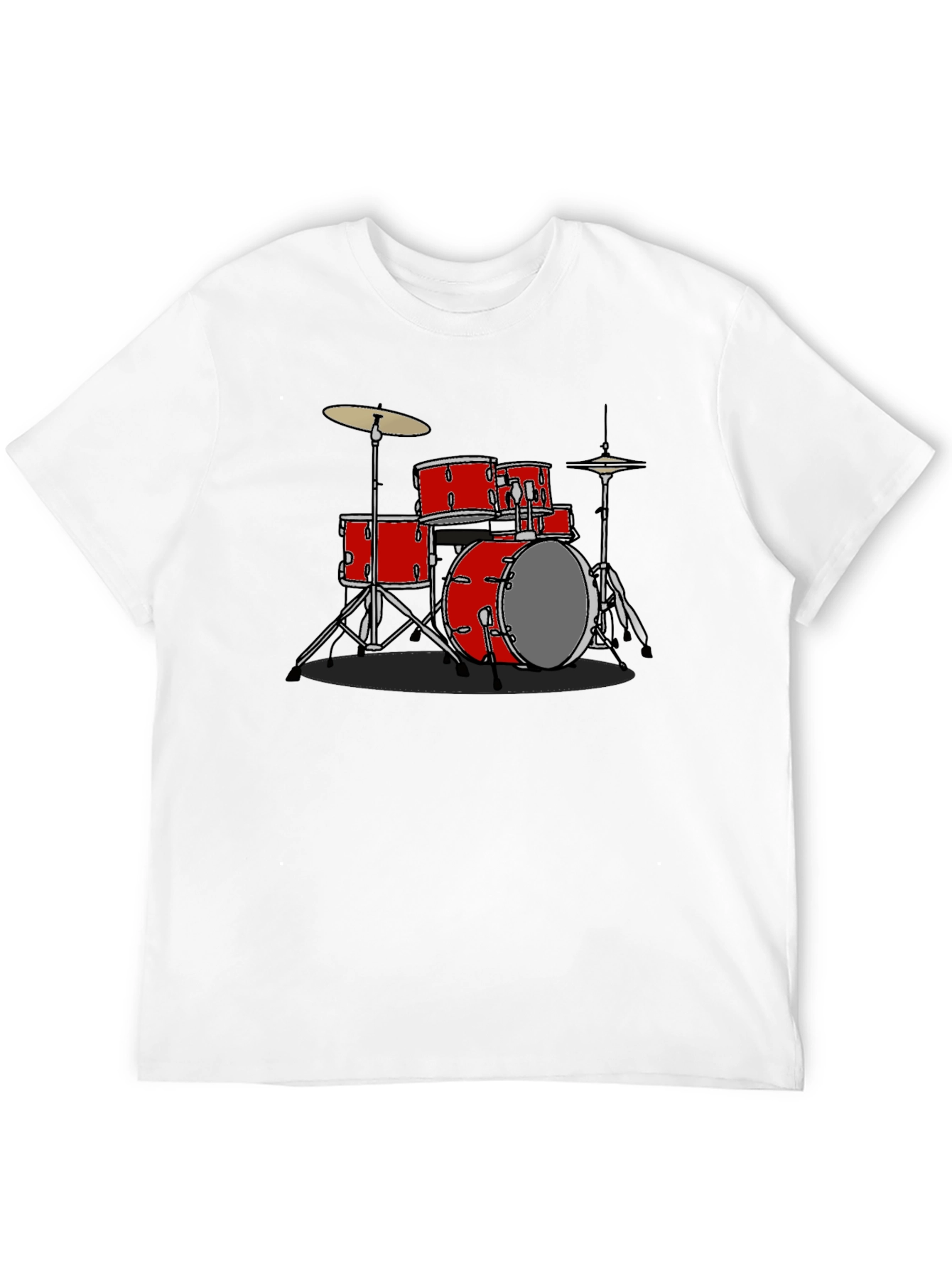 Red Drum Set Graphic Tee - Music Lovers Shirt