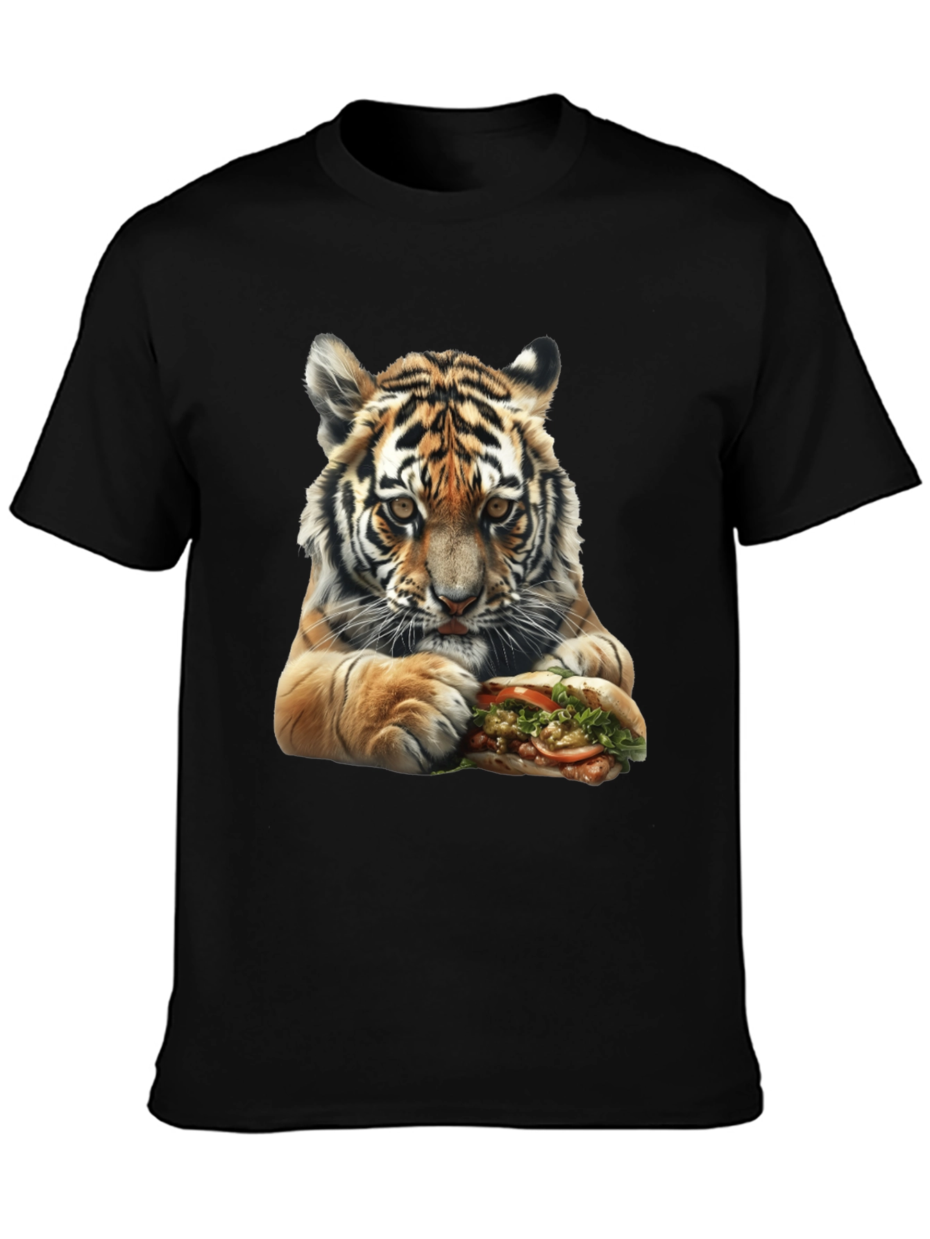 Tiger Eating Sandwich Graphic Tee