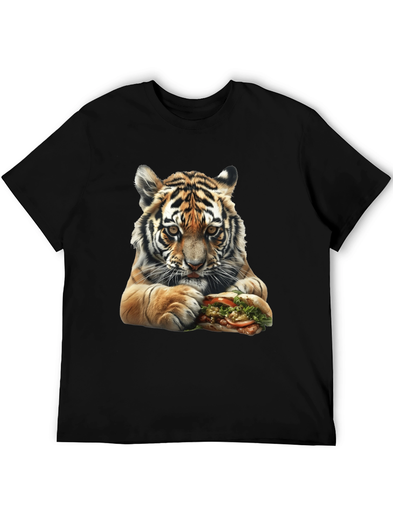 Tiger Eating Sandwich Graphic Tee