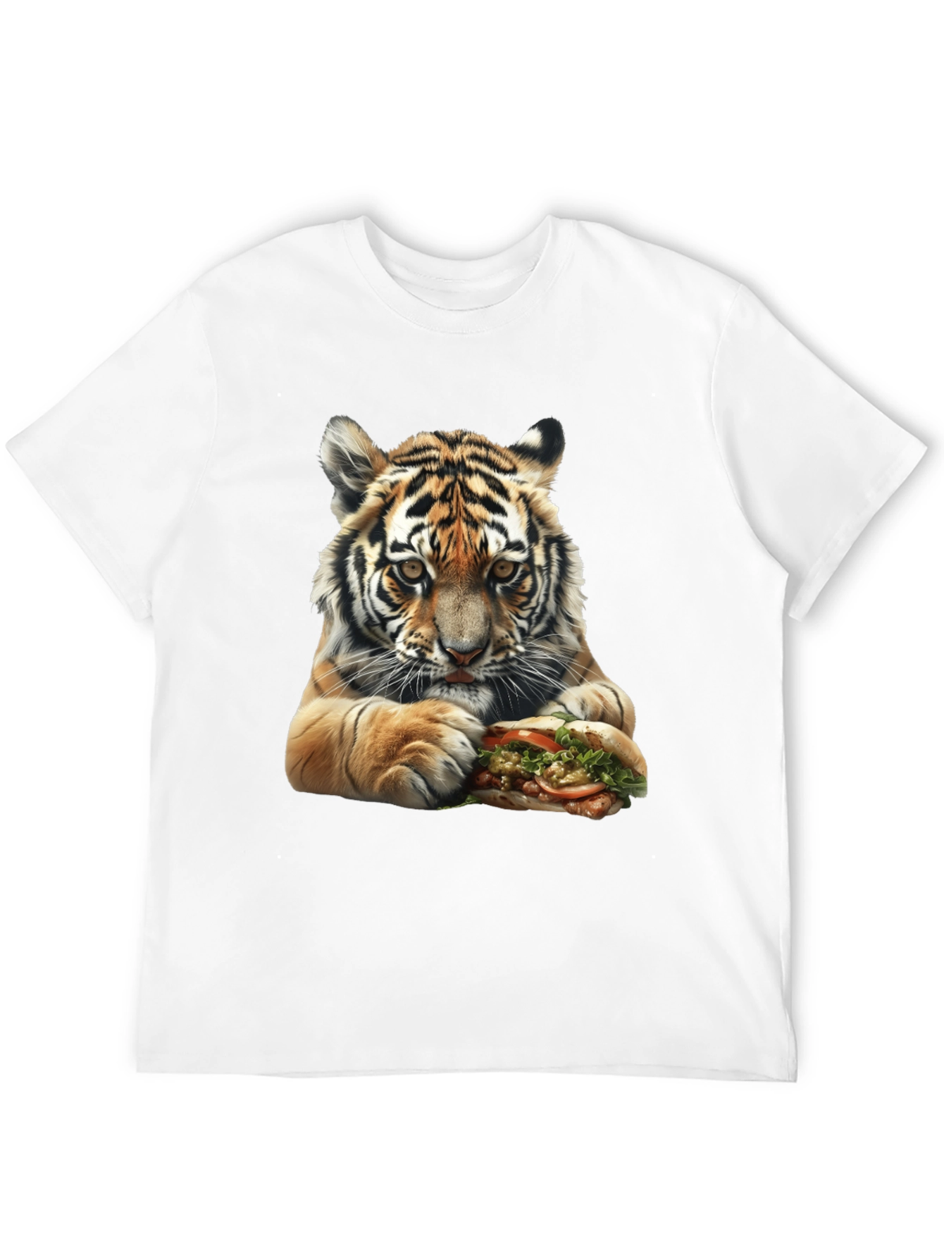 Tiger Eating Sandwich Graphic Tee