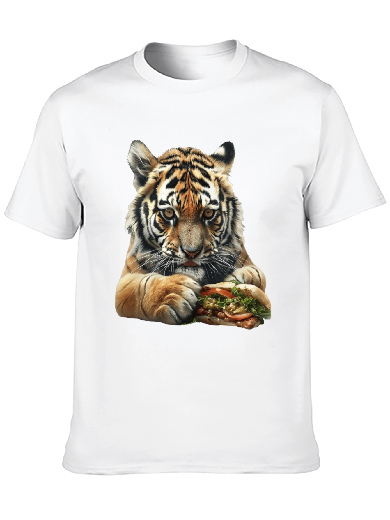 Tiger Eating Sandwich Graphic Tee