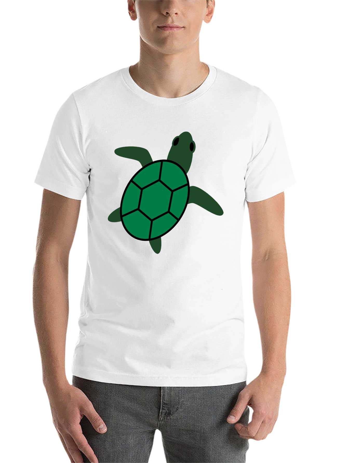 Green Sea Turtle Graphic Tee - Black Casual Shirt