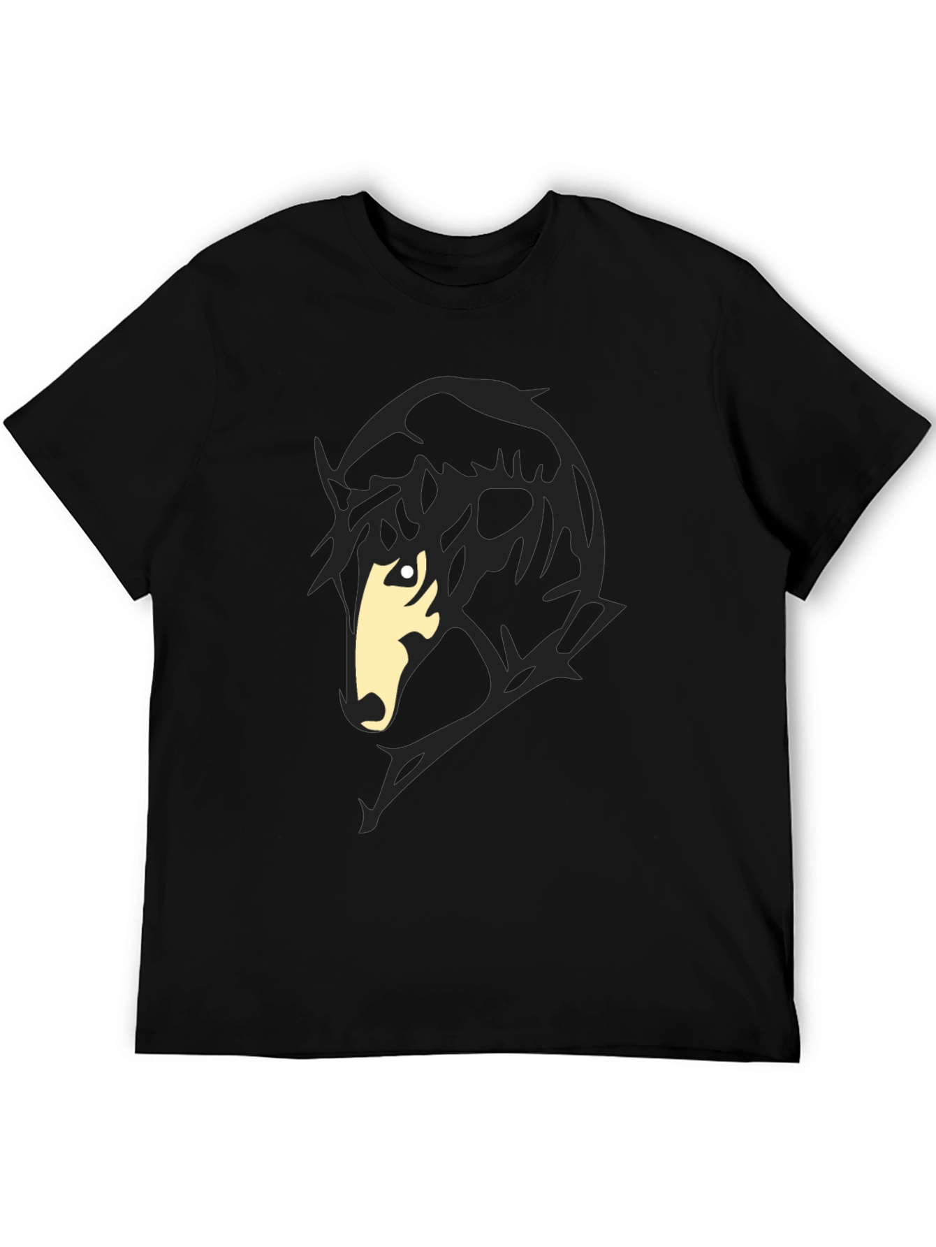 Black T-Shirt with Horse Silhouette Graphic
