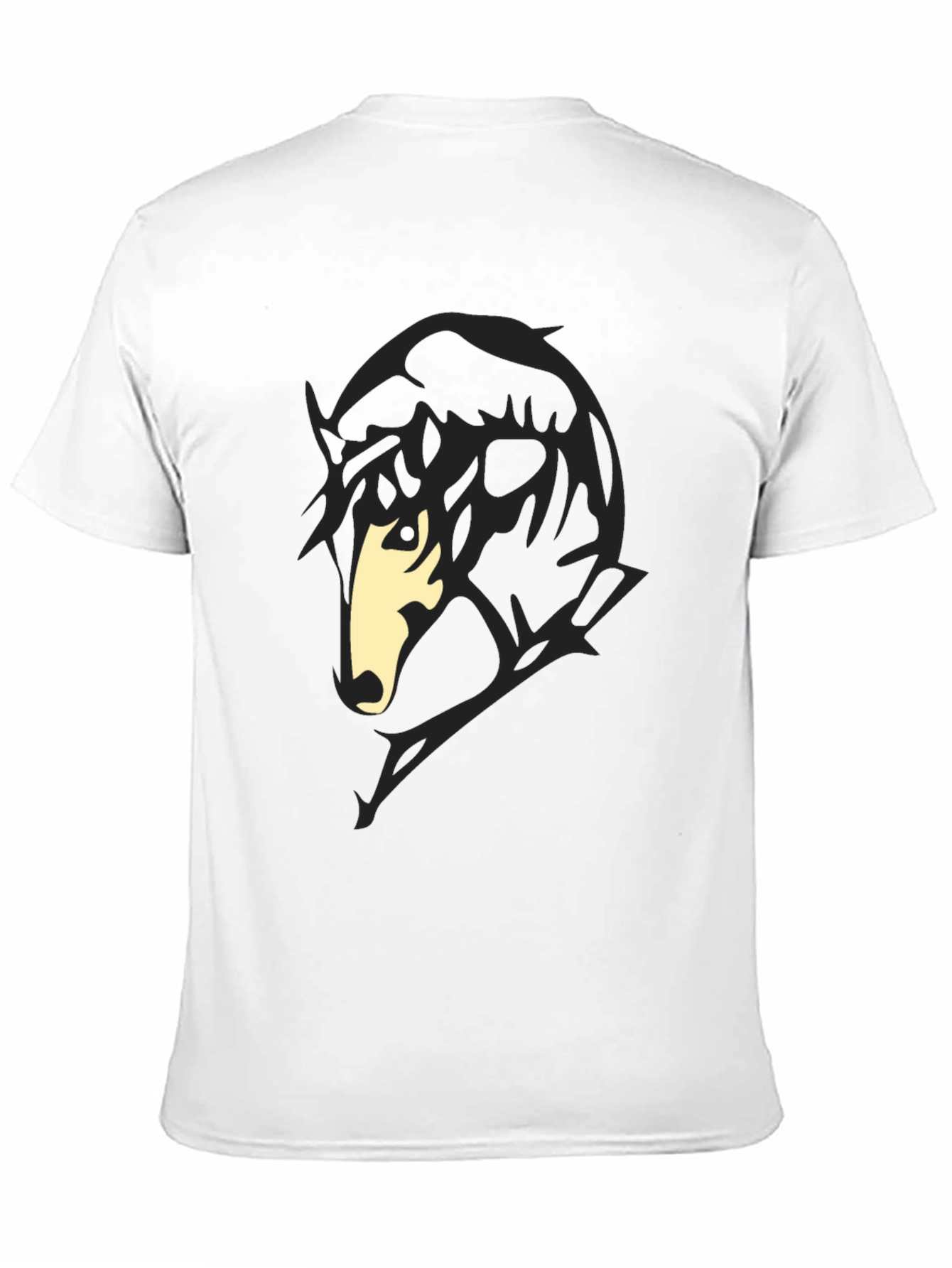 Black T-Shirt with Horse Silhouette Graphic