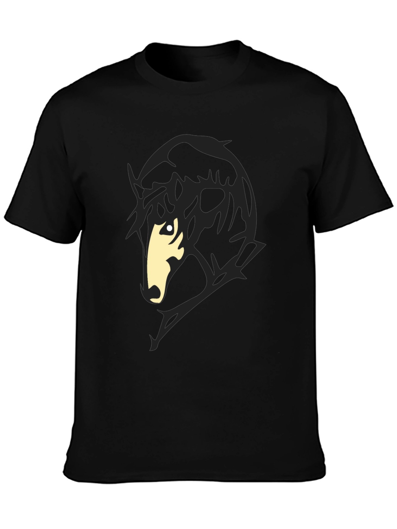 Black T-Shirt with Horse Silhouette Graphic