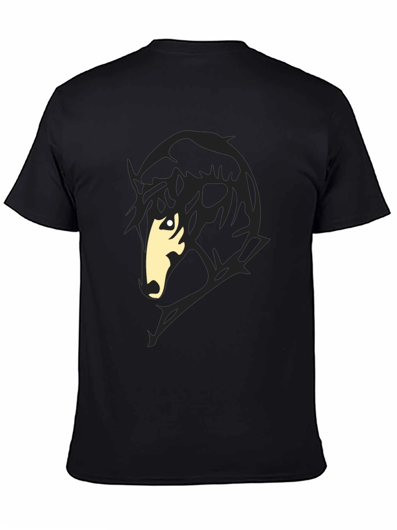Black T-Shirt with Horse Silhouette Graphic