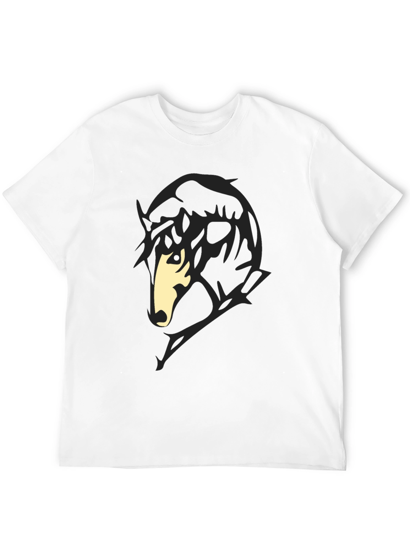 Black T-Shirt with Horse Silhouette Graphic