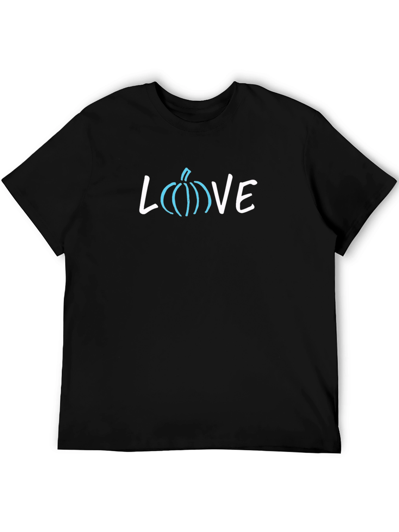 LOVE Pumpkin Graphic Tee - Black Cotton Shirt