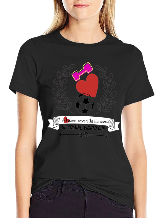 Mens Black Graphic T-Shirt - Soccer & Fitness Design