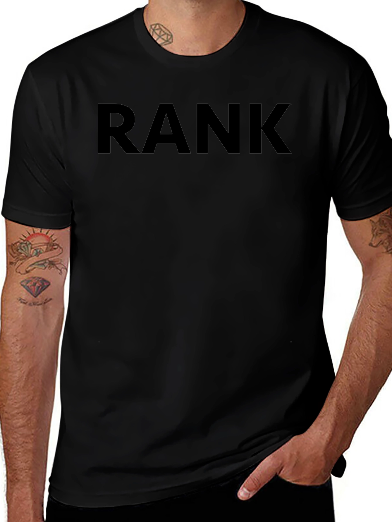 Rank Graphic Tee - Stylish Black Cotton T-Shirt
