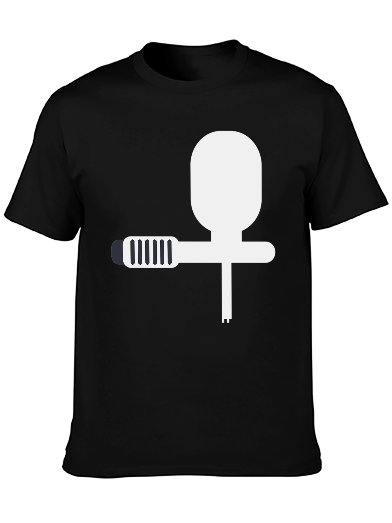 Modern Black T-Shirt with Abstract Spray Gun Design