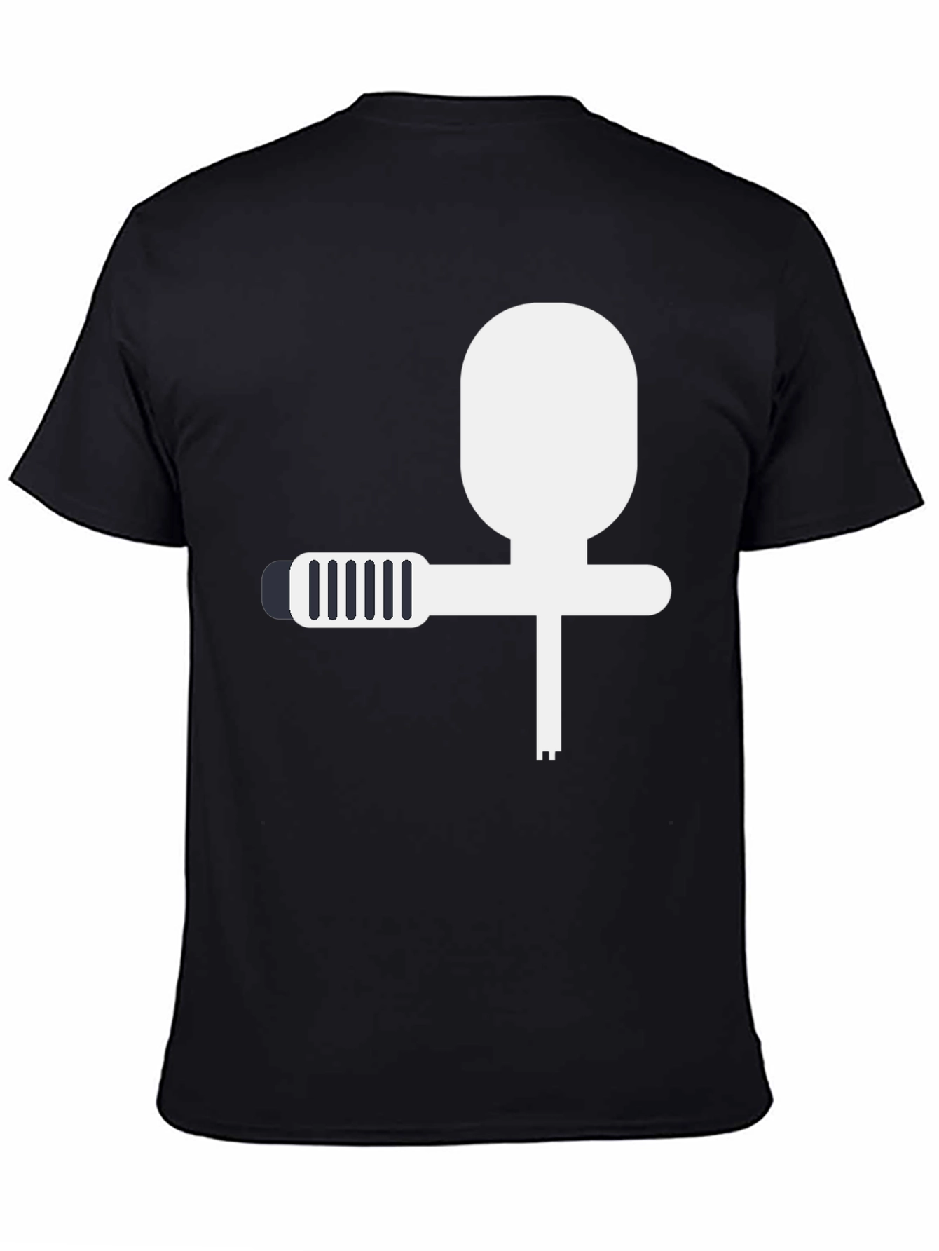 Modern Black T-Shirt with Abstract Spray Gun Design