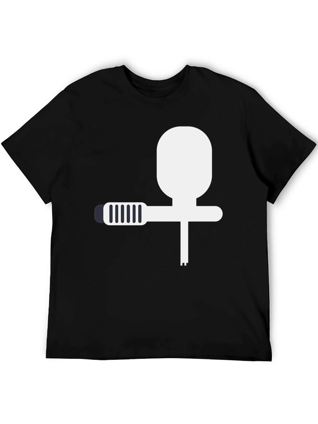 Modern Black T-Shirt with Abstract Spray Gun Design