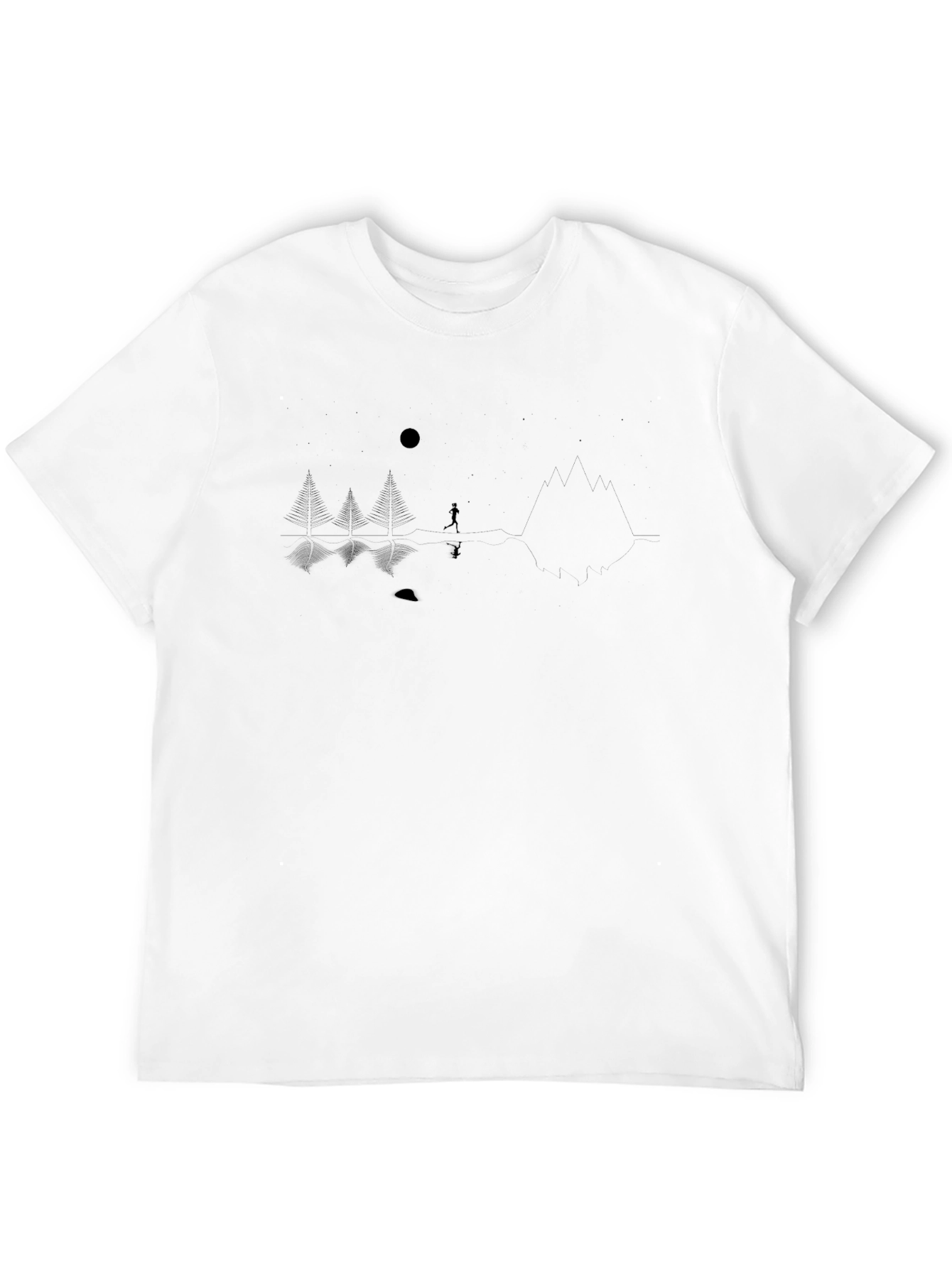 Minimalist Silhouette Graphic Black T-Shirt