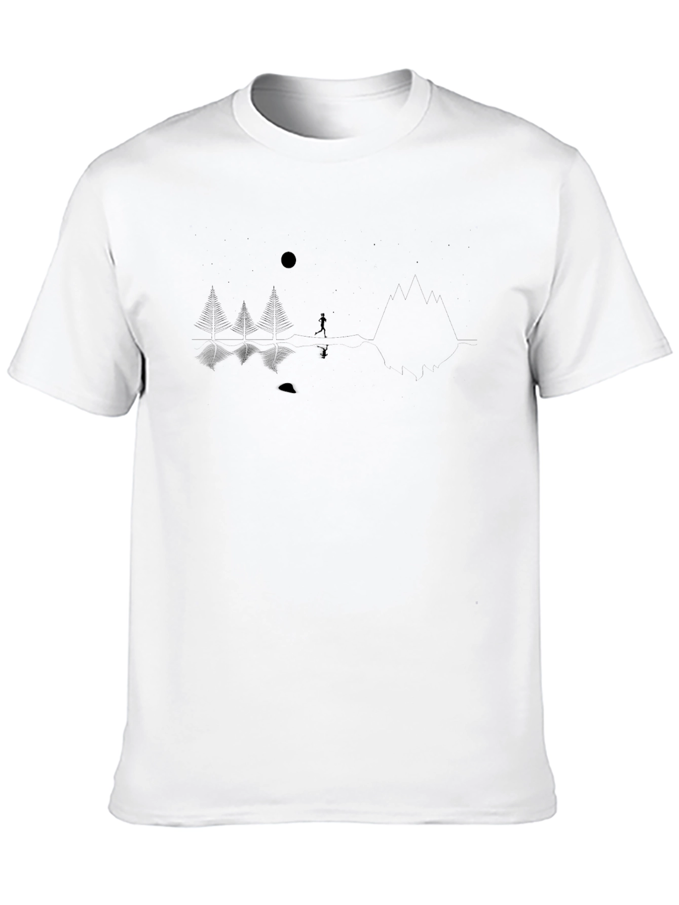 Minimalist Silhouette Graphic Black T-Shirt