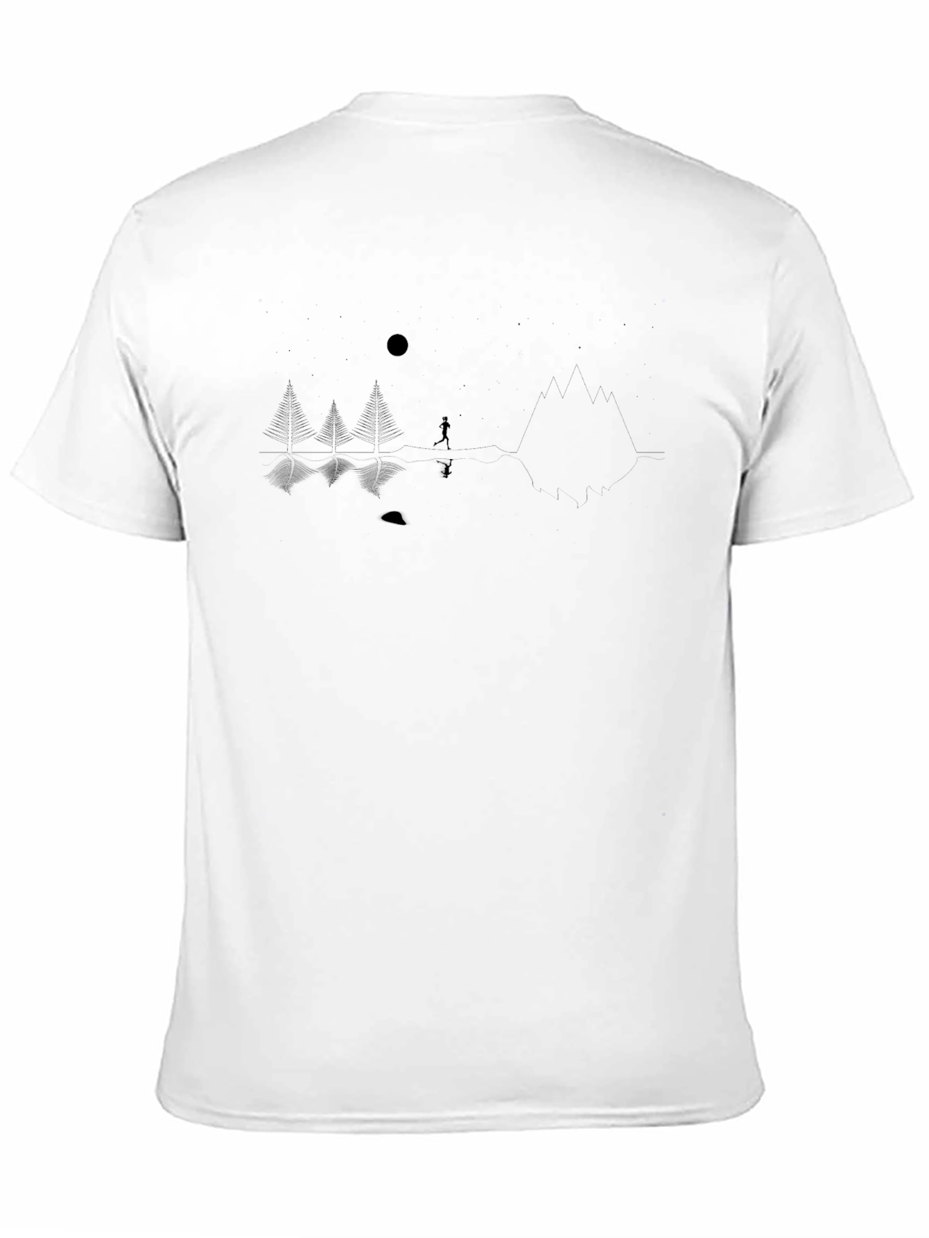 Minimalist Silhouette Graphic Black T-Shirt