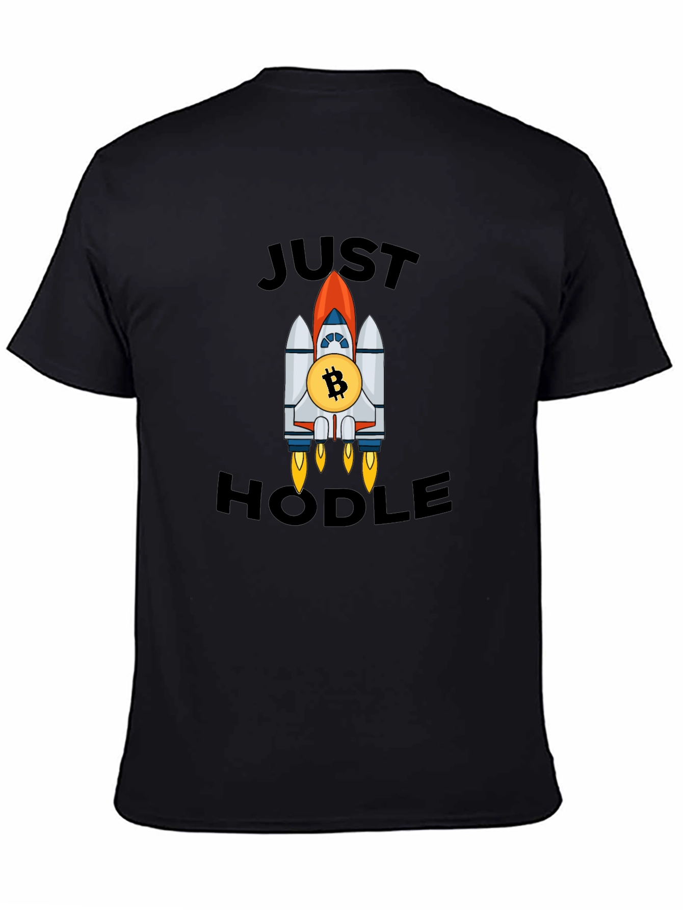 Just Hodle Bitcoin Rocket Black T-Shirt