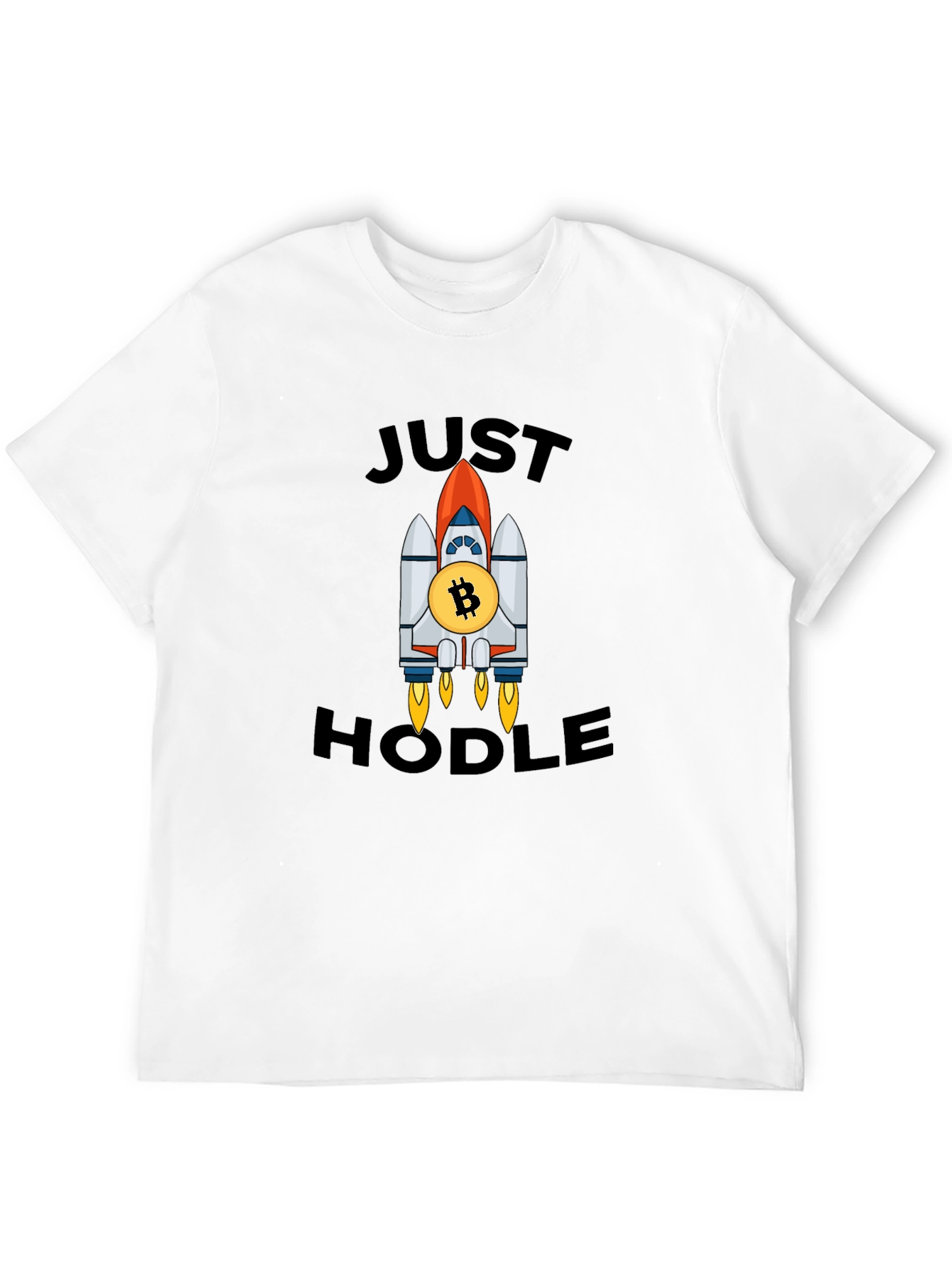 Just Hodle Bitcoin Rocket Black T-Shirt