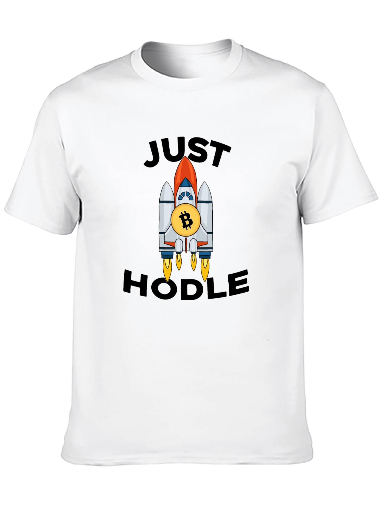 Just Hodle Bitcoin Rocket Black T-Shirt