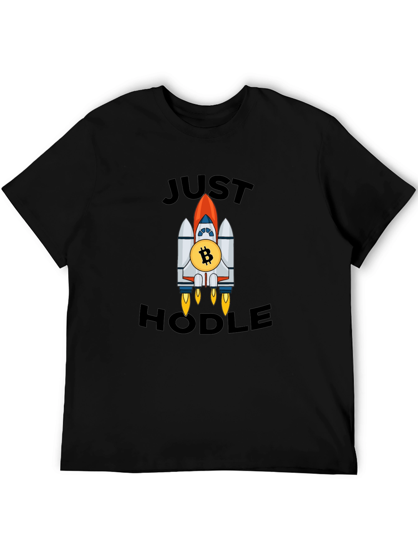 Just Hodle Bitcoin Rocket Black T-Shirt