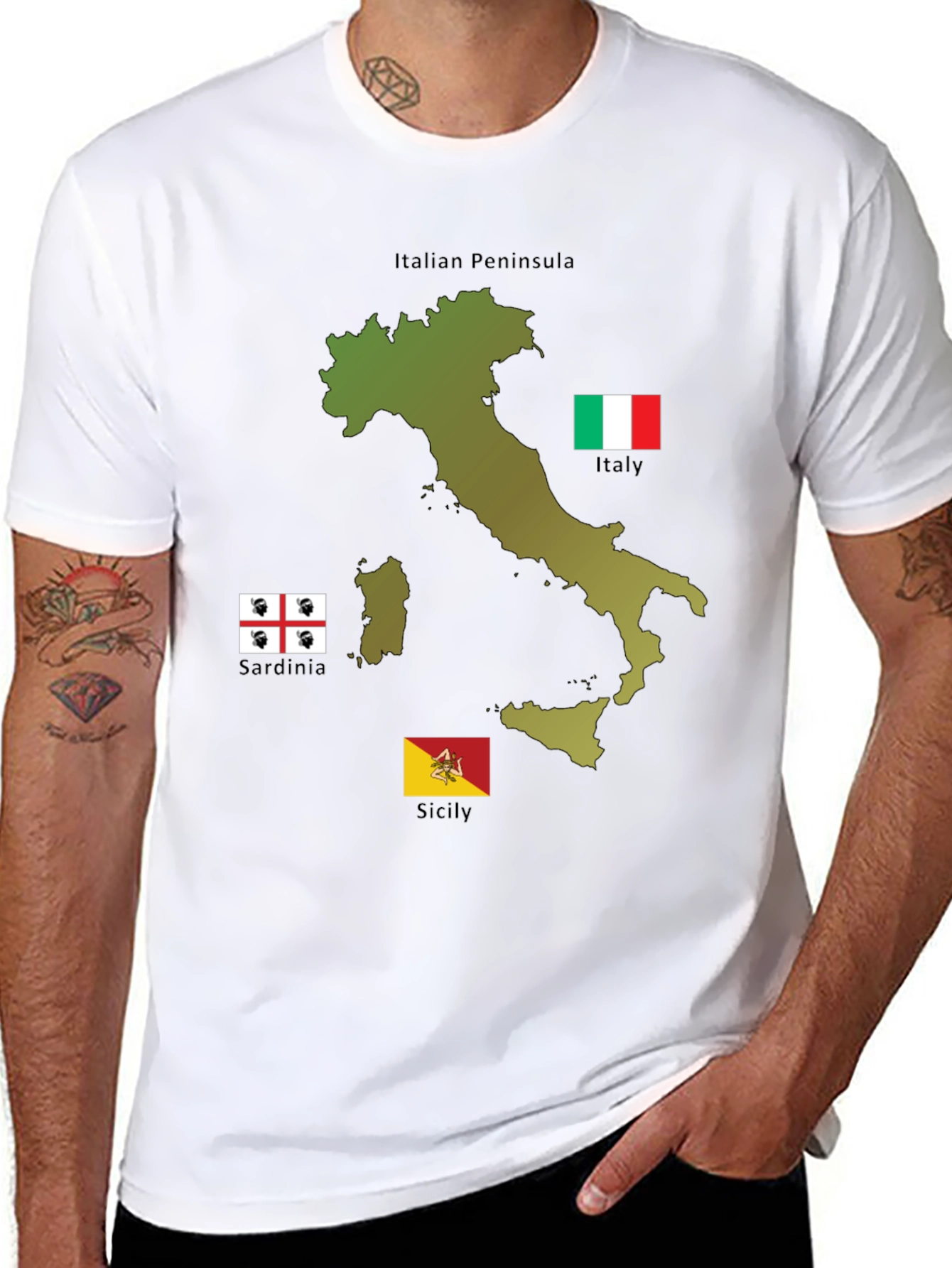 Italian Pride T-Shirt - Italian Peninsula Sardinia Sicily