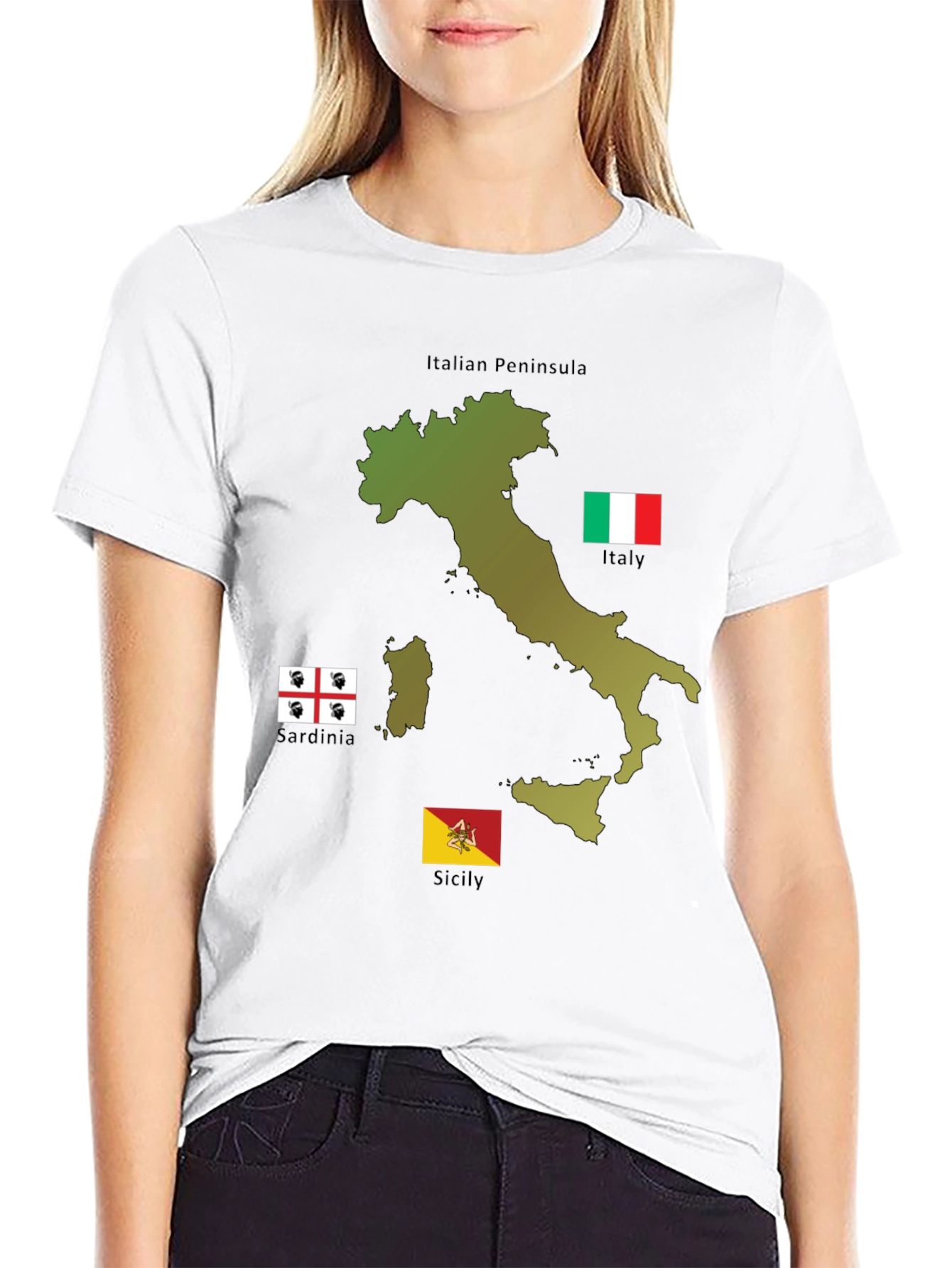 Italian Pride T-Shirt - Italian Peninsula Sardinia Sicily
