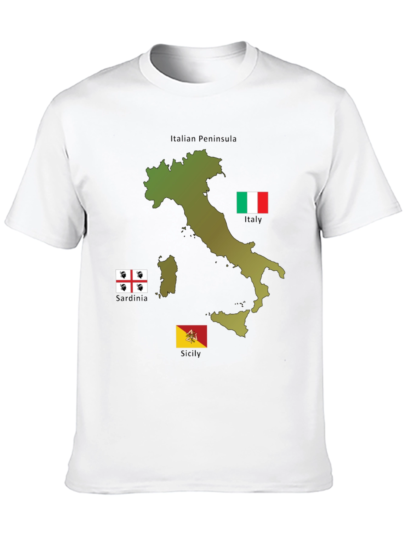 Italian Pride T-Shirt - Italian Peninsula Sardinia Sicily