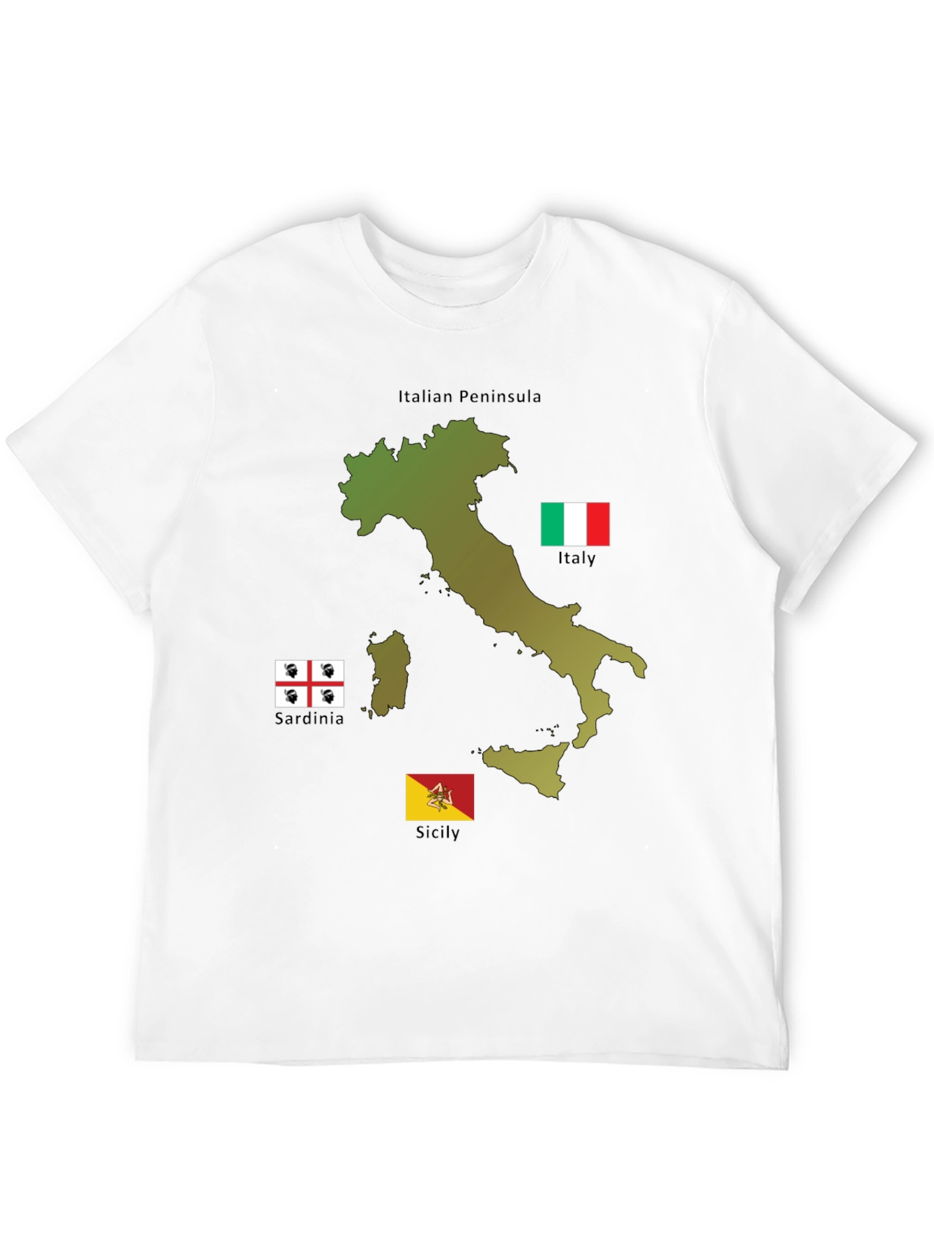 Italian Pride T-Shirt - Italian Peninsula Sardinia Sicily
