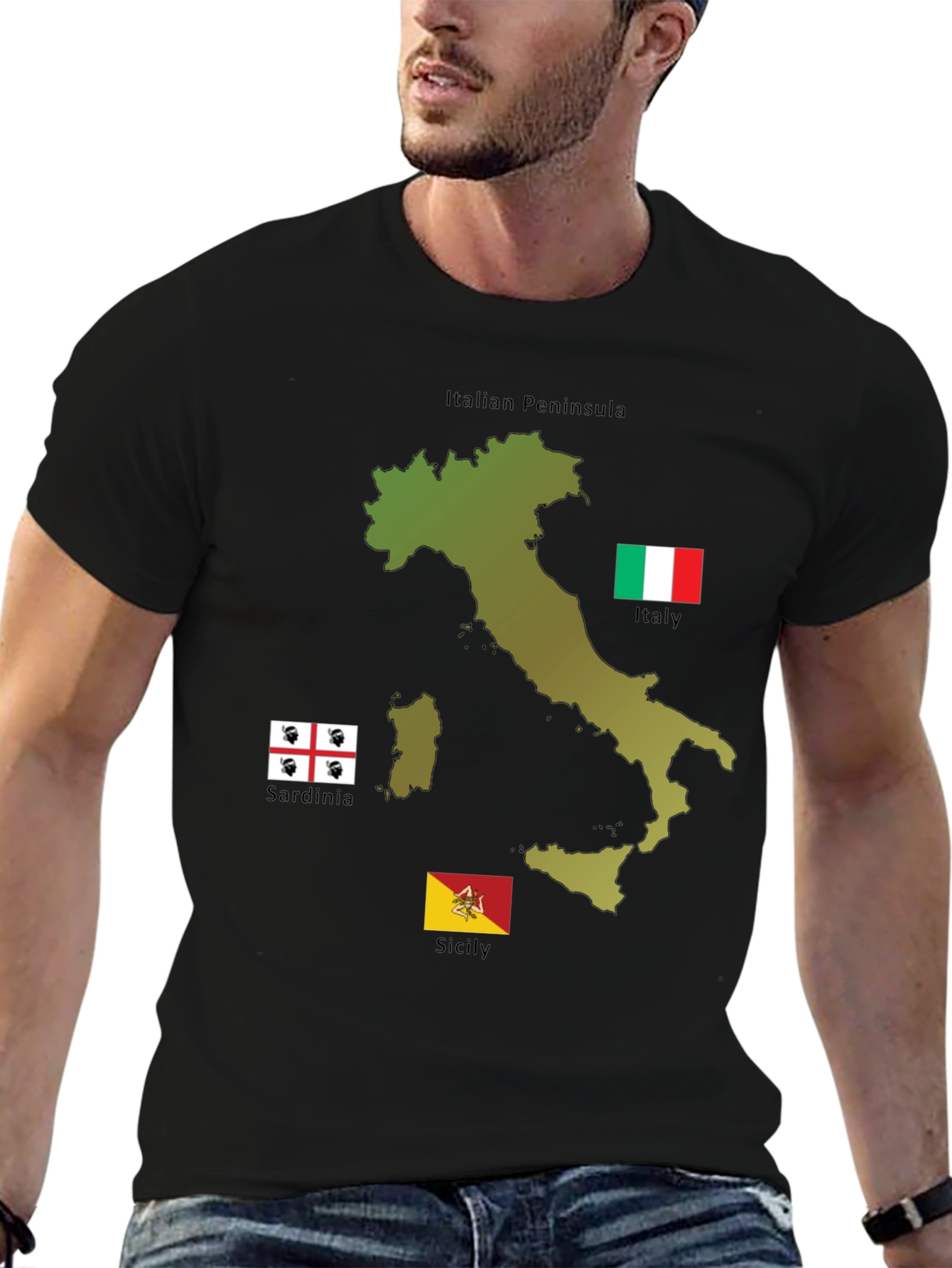 Italian Pride T-Shirt - Italian Peninsula Sardinia Sicily