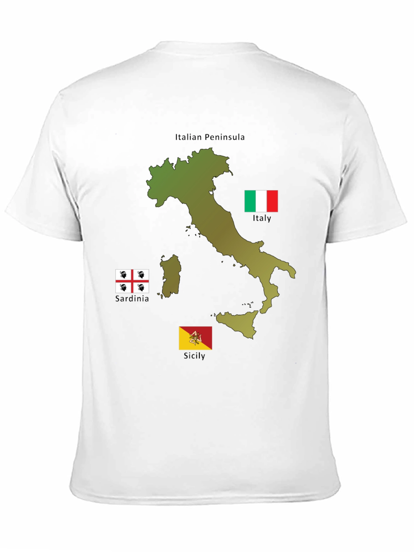 Italian Pride T-Shirt - Italian Peninsula Sardinia Sicily