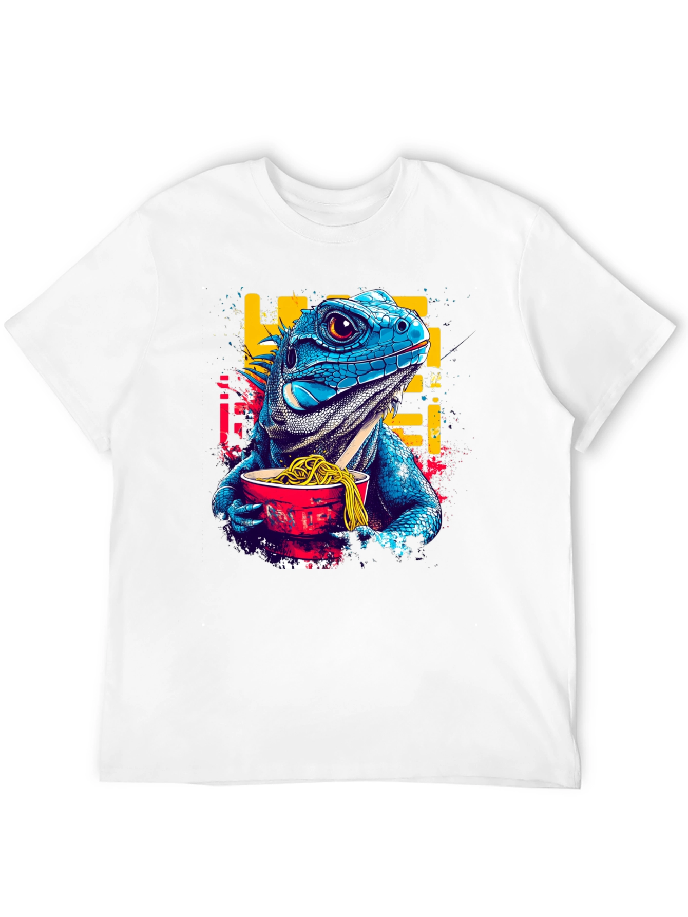 Iguana Ramen Black T-Shirt: Unique Graphic Tee