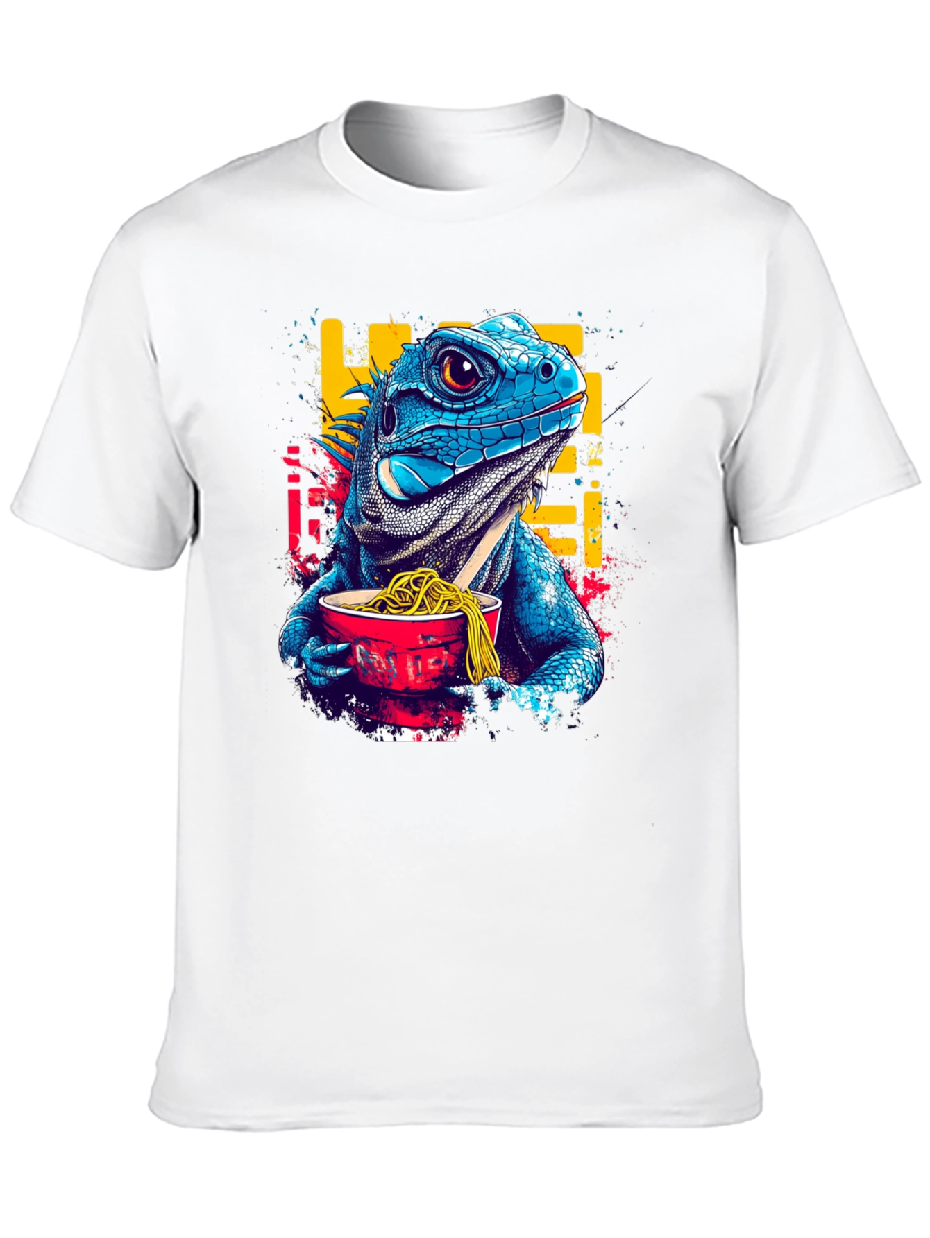 Iguana Ramen Black T-Shirt: Unique Graphic Tee